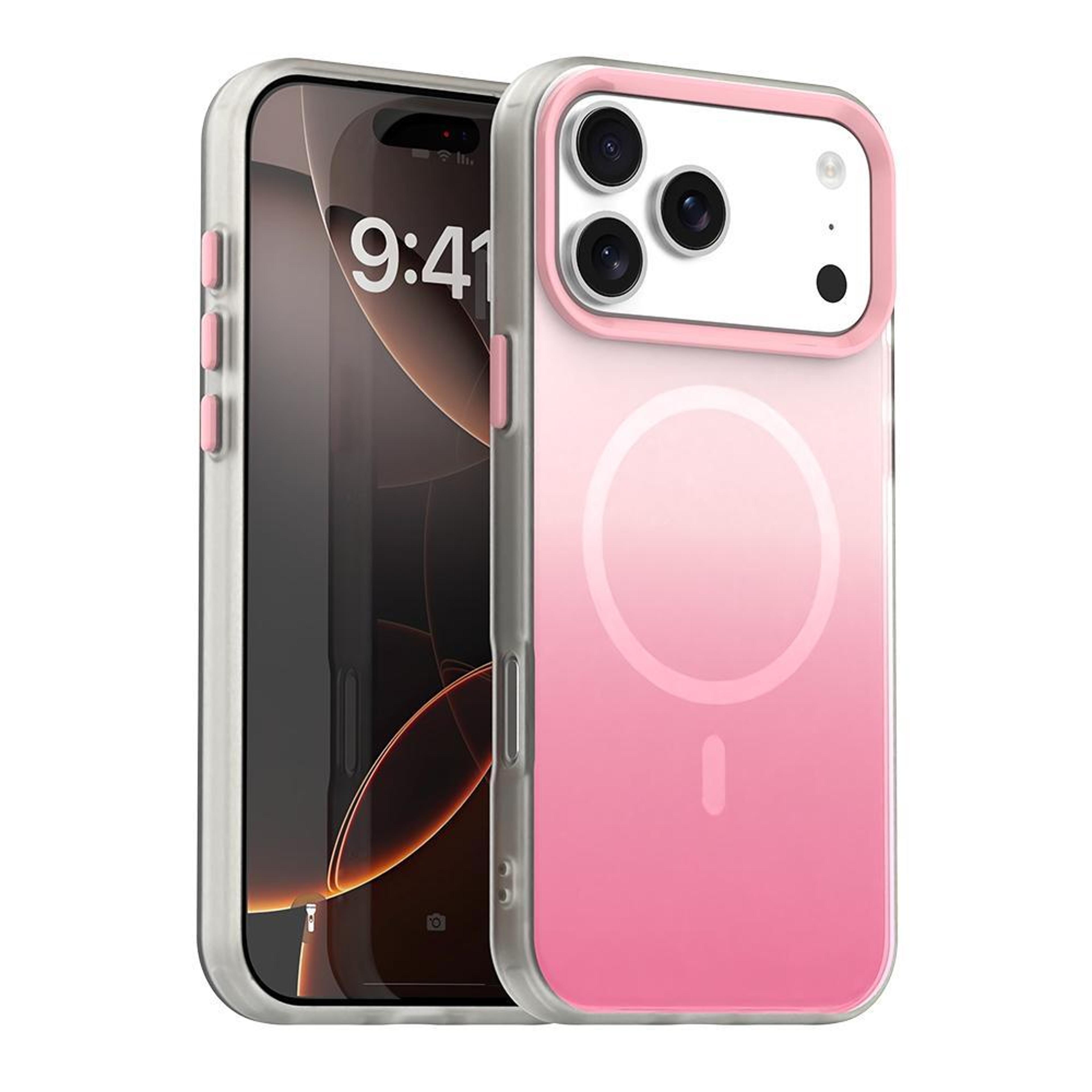 iphone 18 pro gradient magnetic case with shockproof hybrid protection