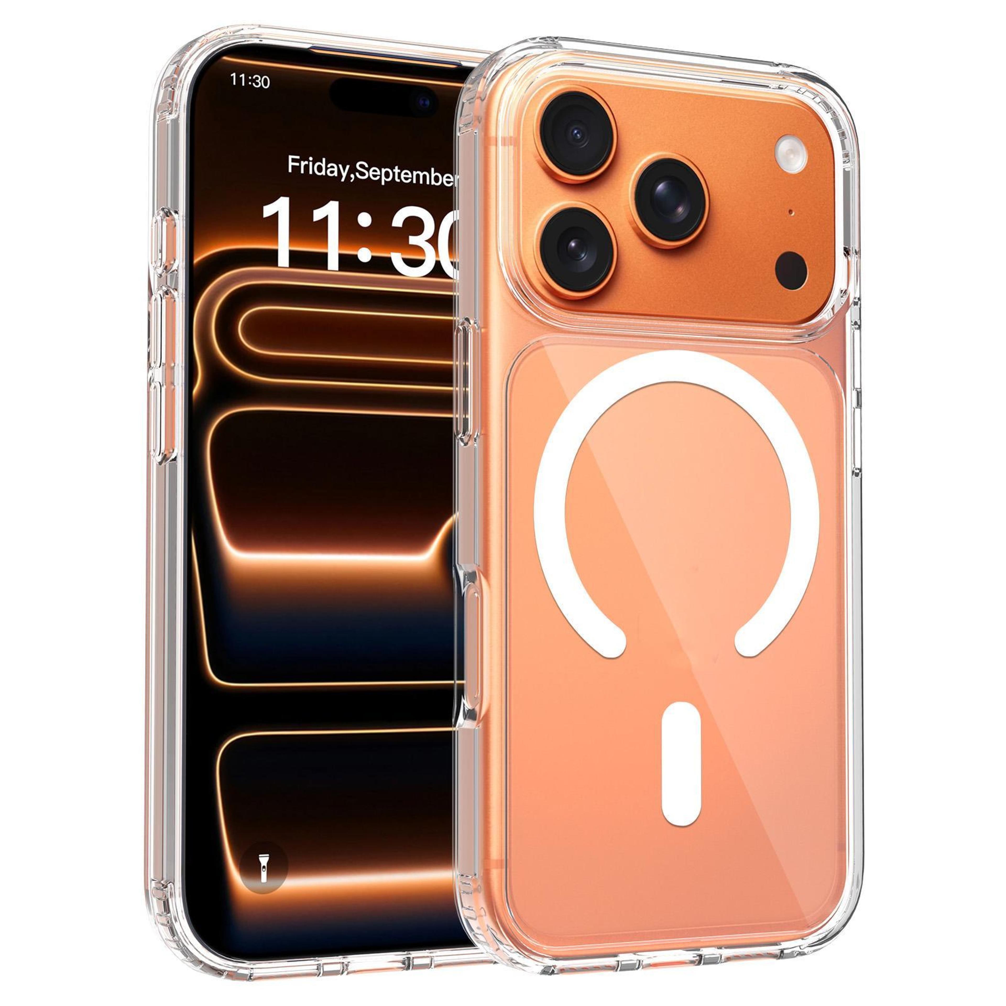 iphone 18 pro clear magnetic case 2.0mm scratch-resistant acrylic cover