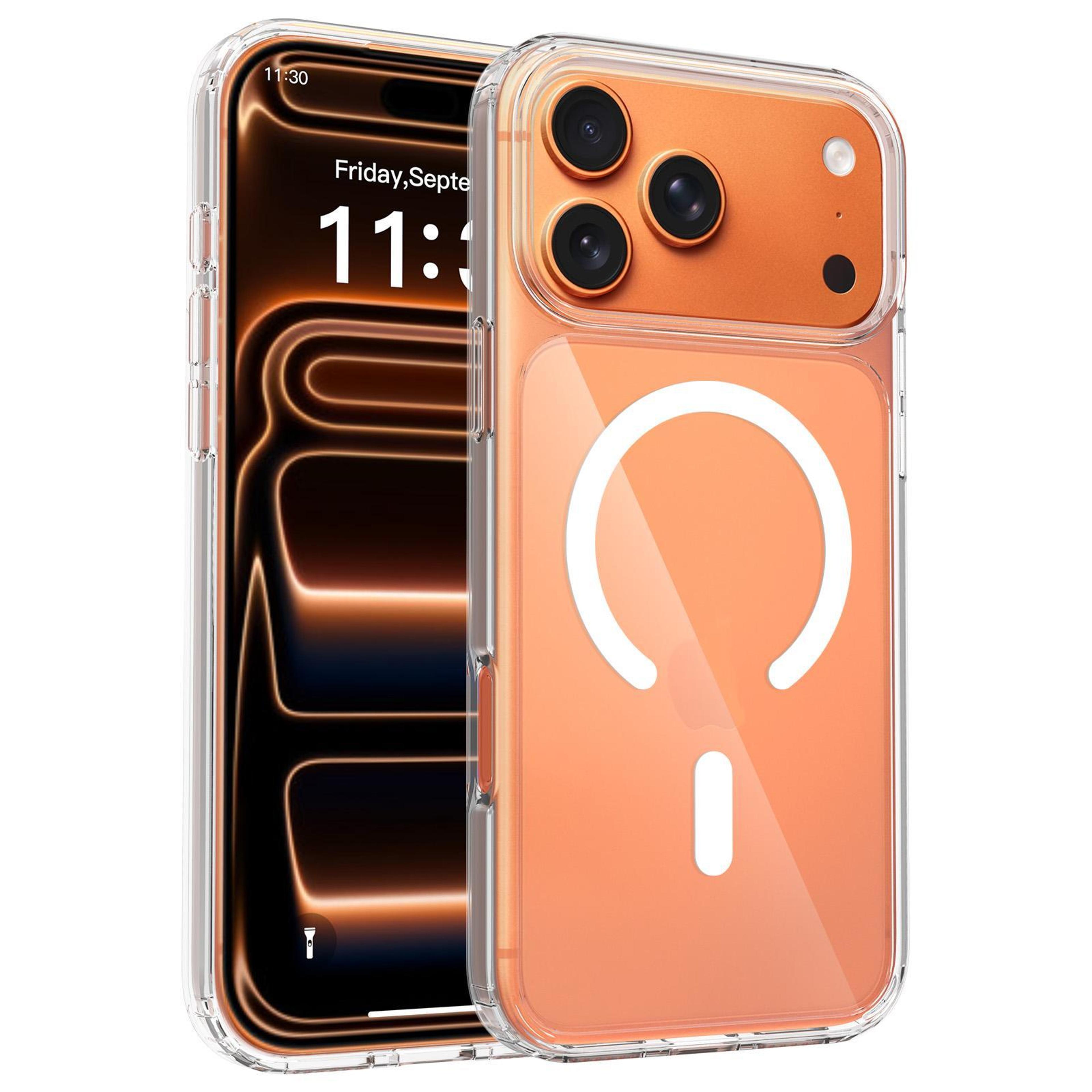 iphone 18 pro max case 2.0mm clear magnetic acrylic scratch-resistant cover