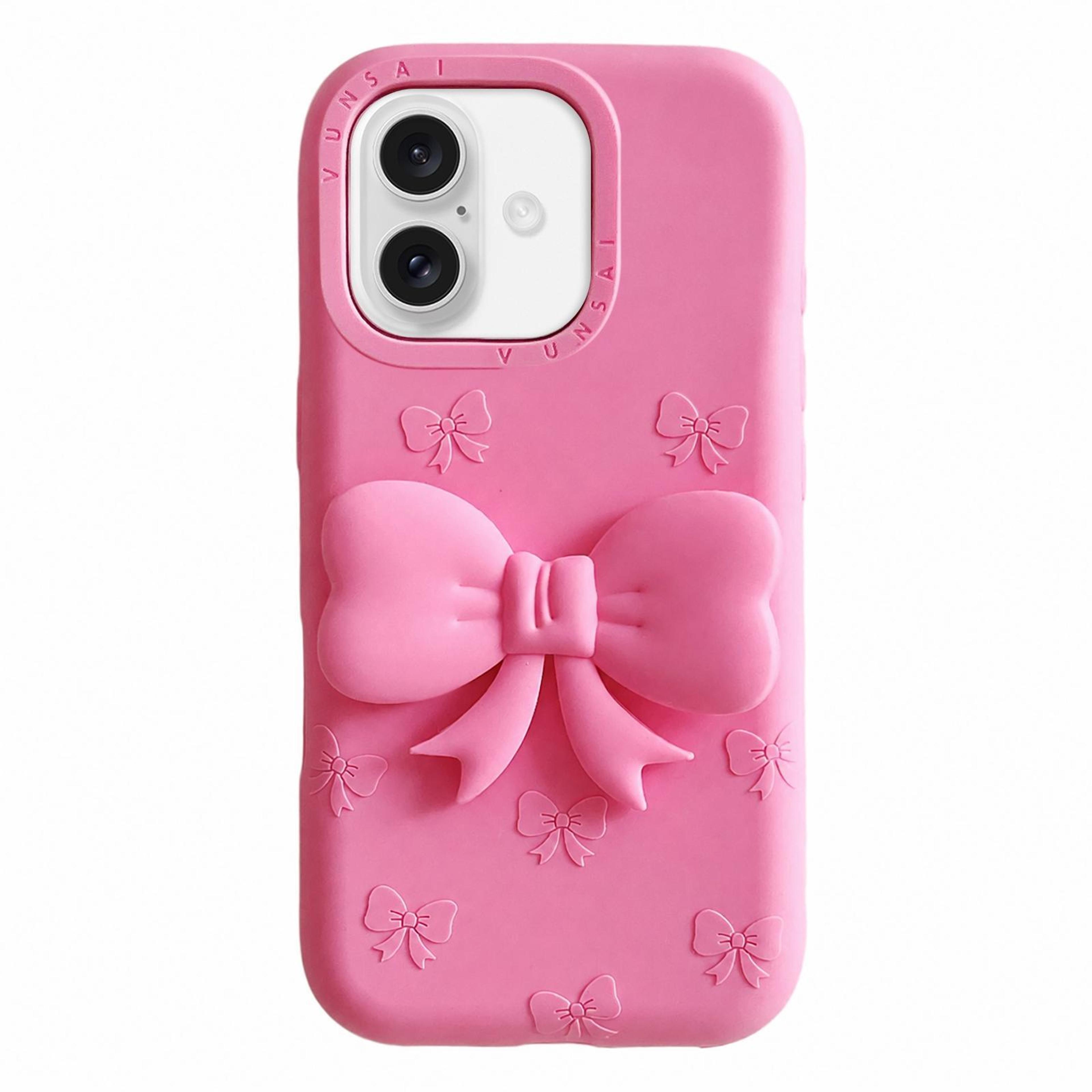 cute iphone 18 3d bow silicone phone case with stand