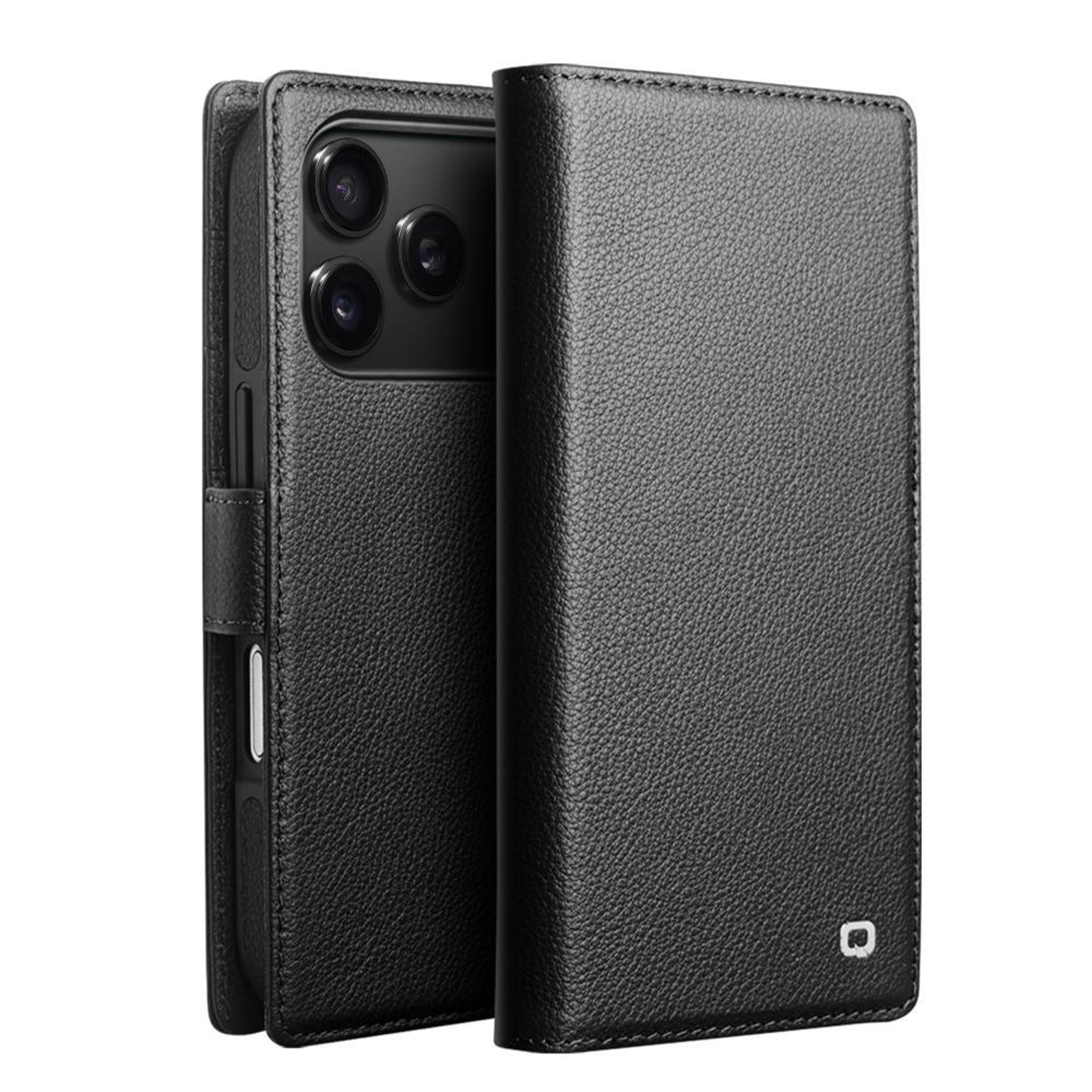 qialino iphone 18 pro max leather wallet case with detachable magnetic 2-in-1 design