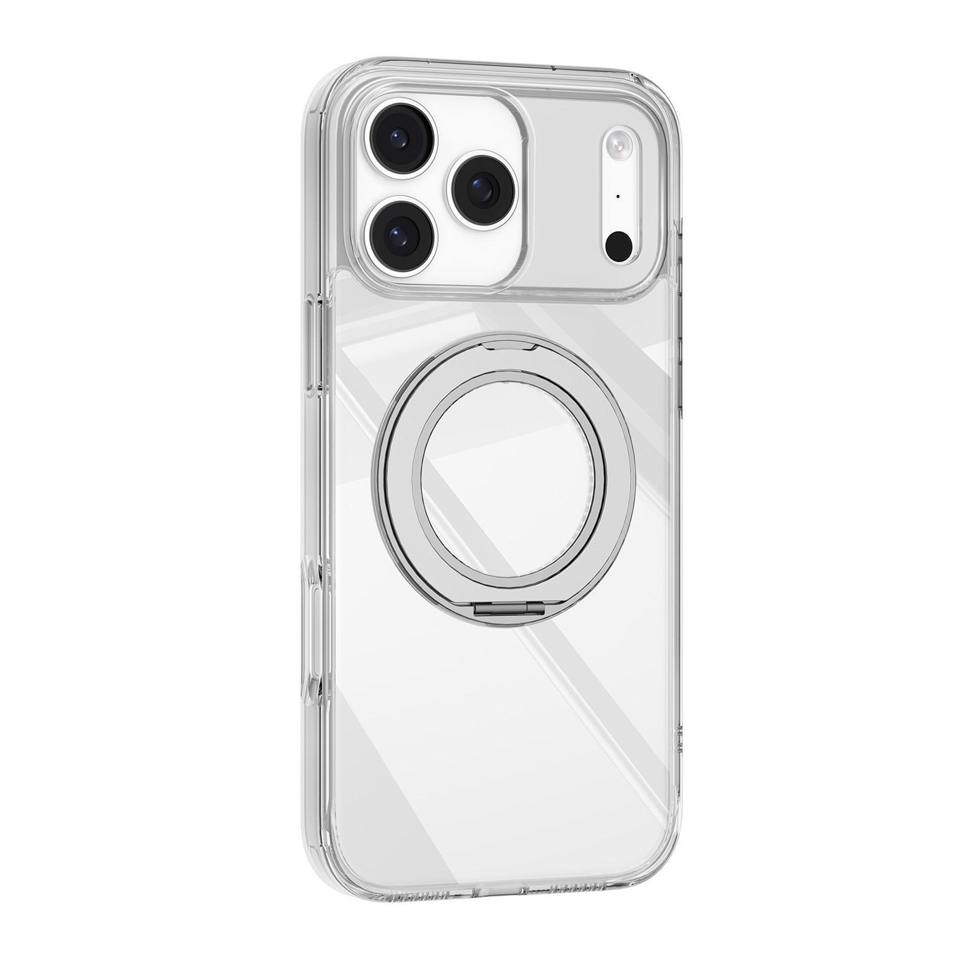 mutural ice amber clear magsafe case for iphone 18 pro with 360 degree rotating stand