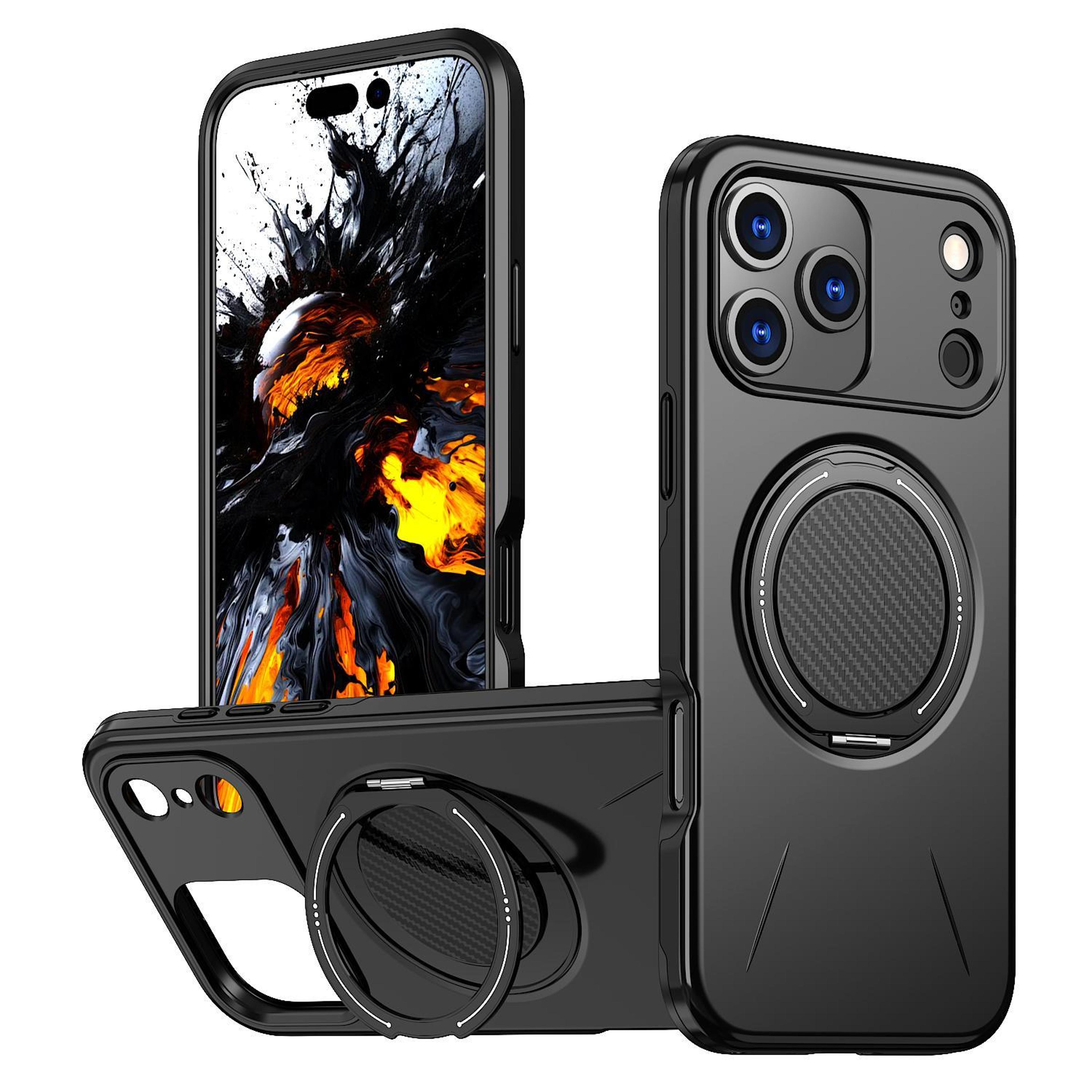 kalebol iphone 18 pro max case with magsafe, rotating magnetic ring holder & shock protection