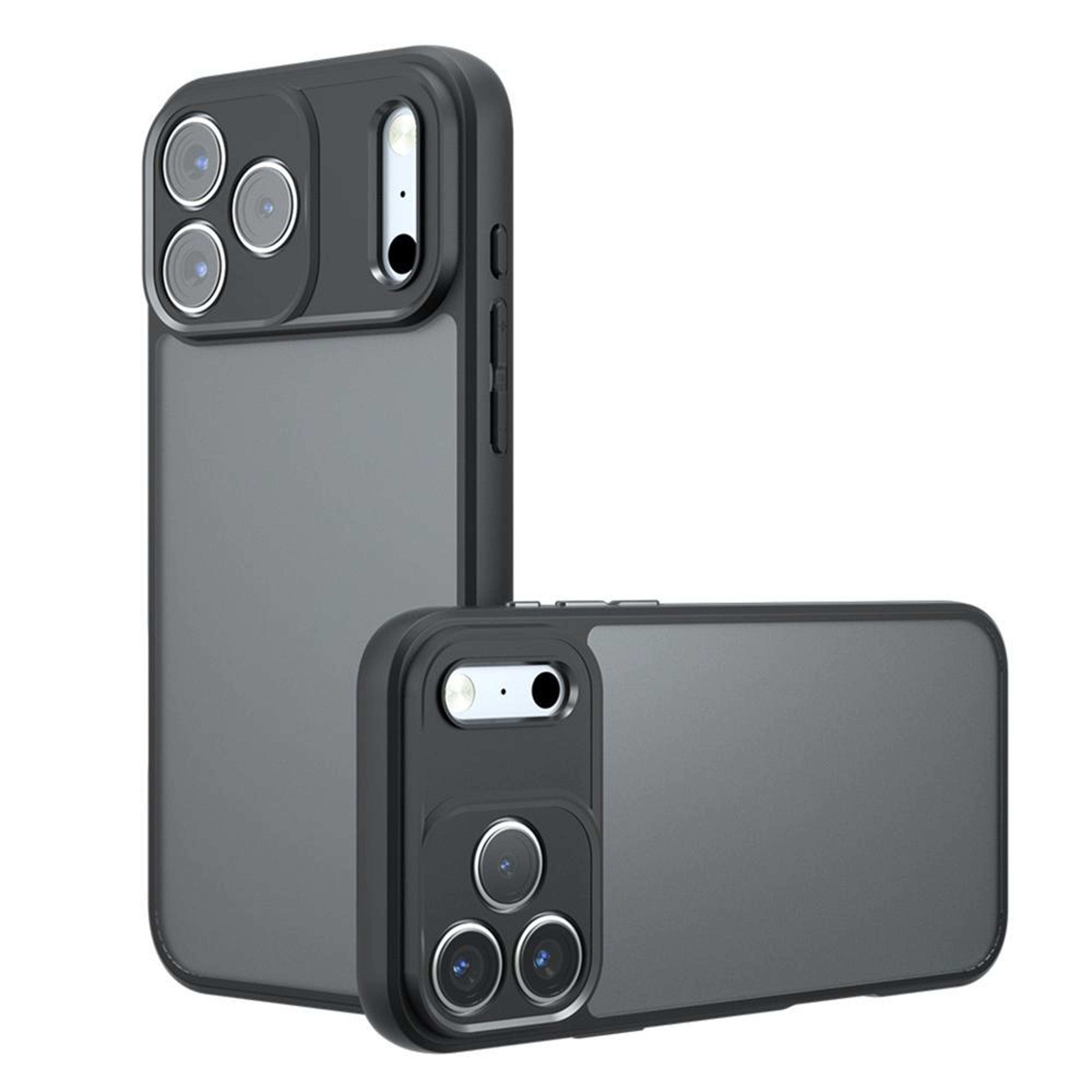 iphone 18 pro max armor protective phone case with hybrid pc tpu frosted black design