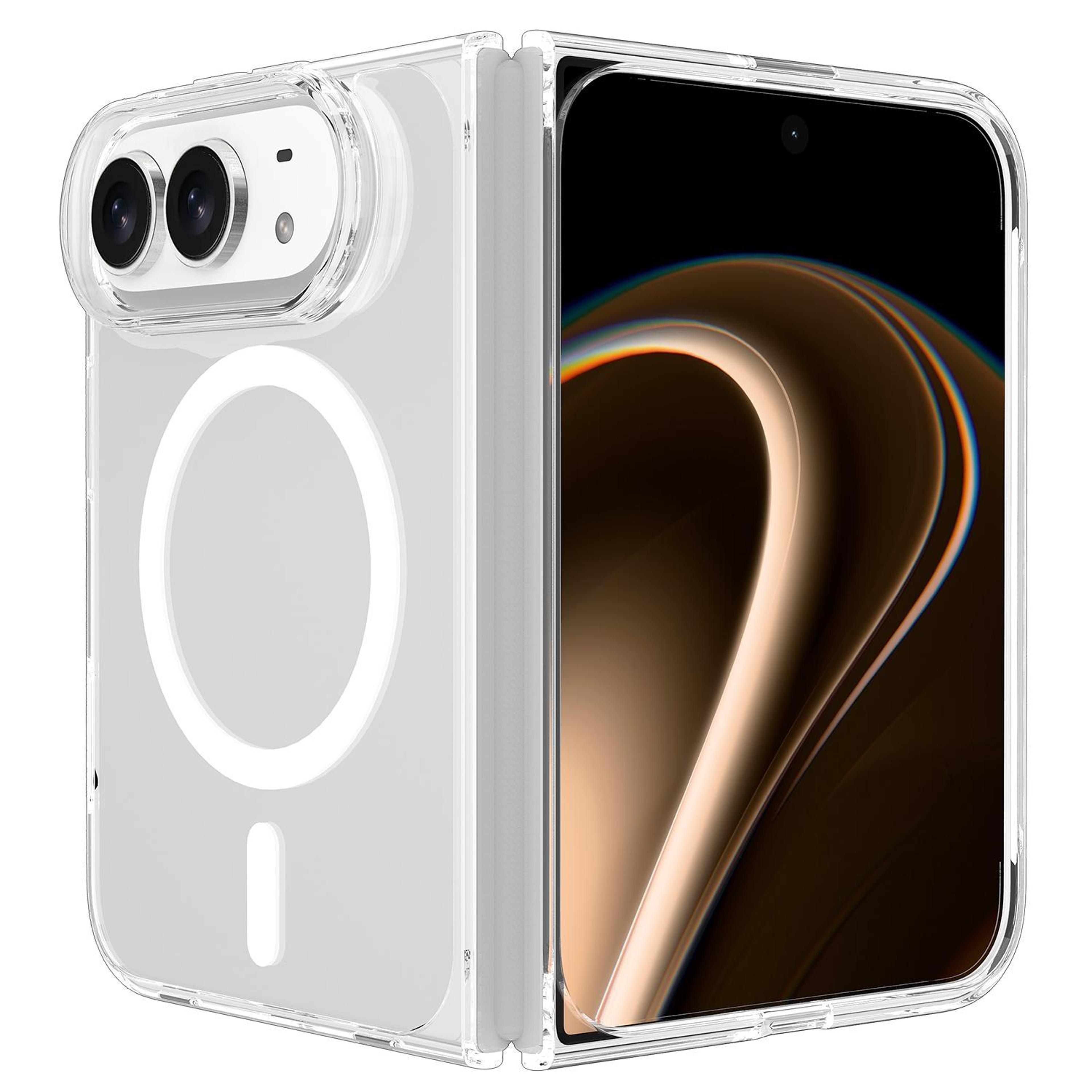 duo clear magsafe iphone case with scratch-resistant pc back and wireless charging support