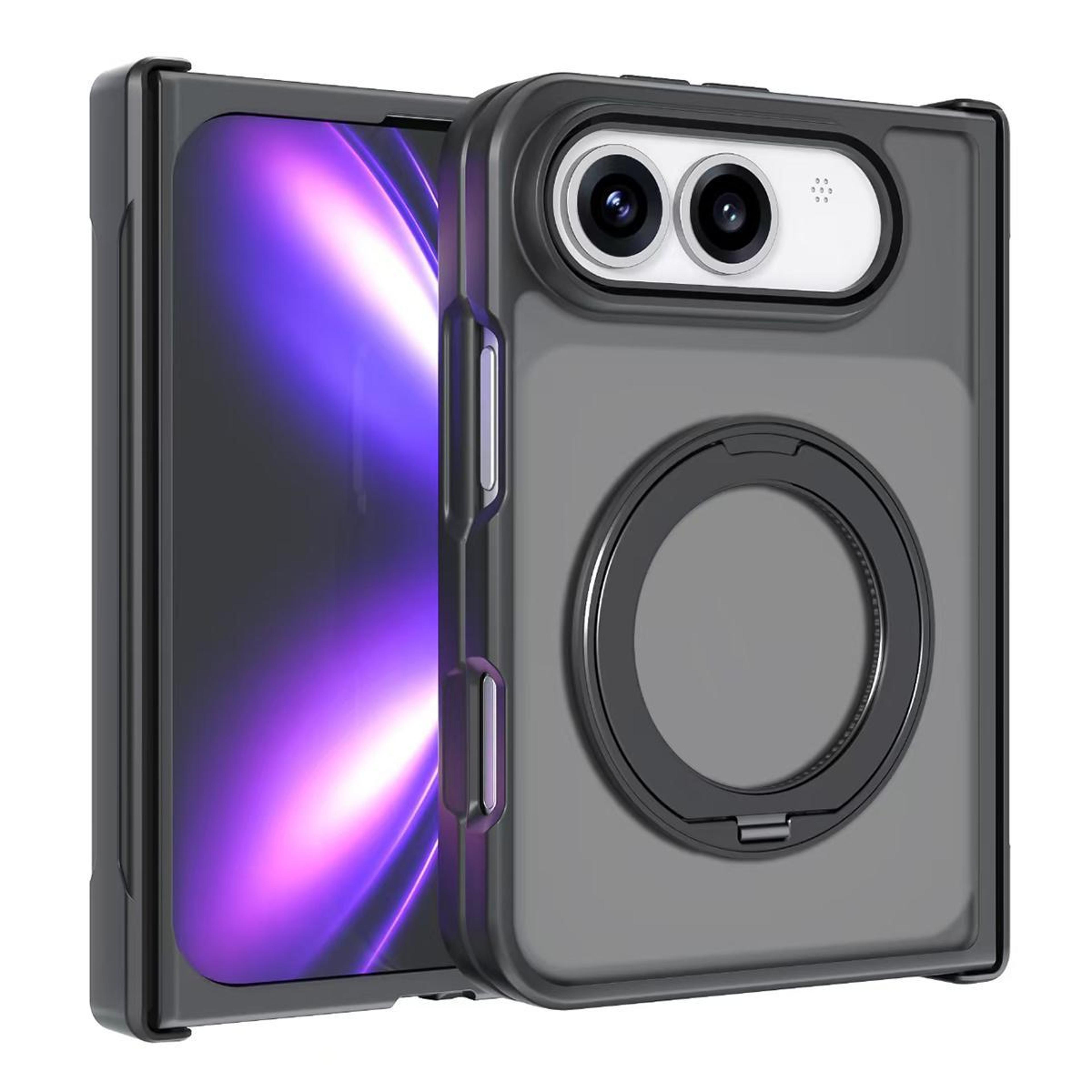 duo armor magnetic iphone case with 360° ring holder and kickstand, pc tpu protection