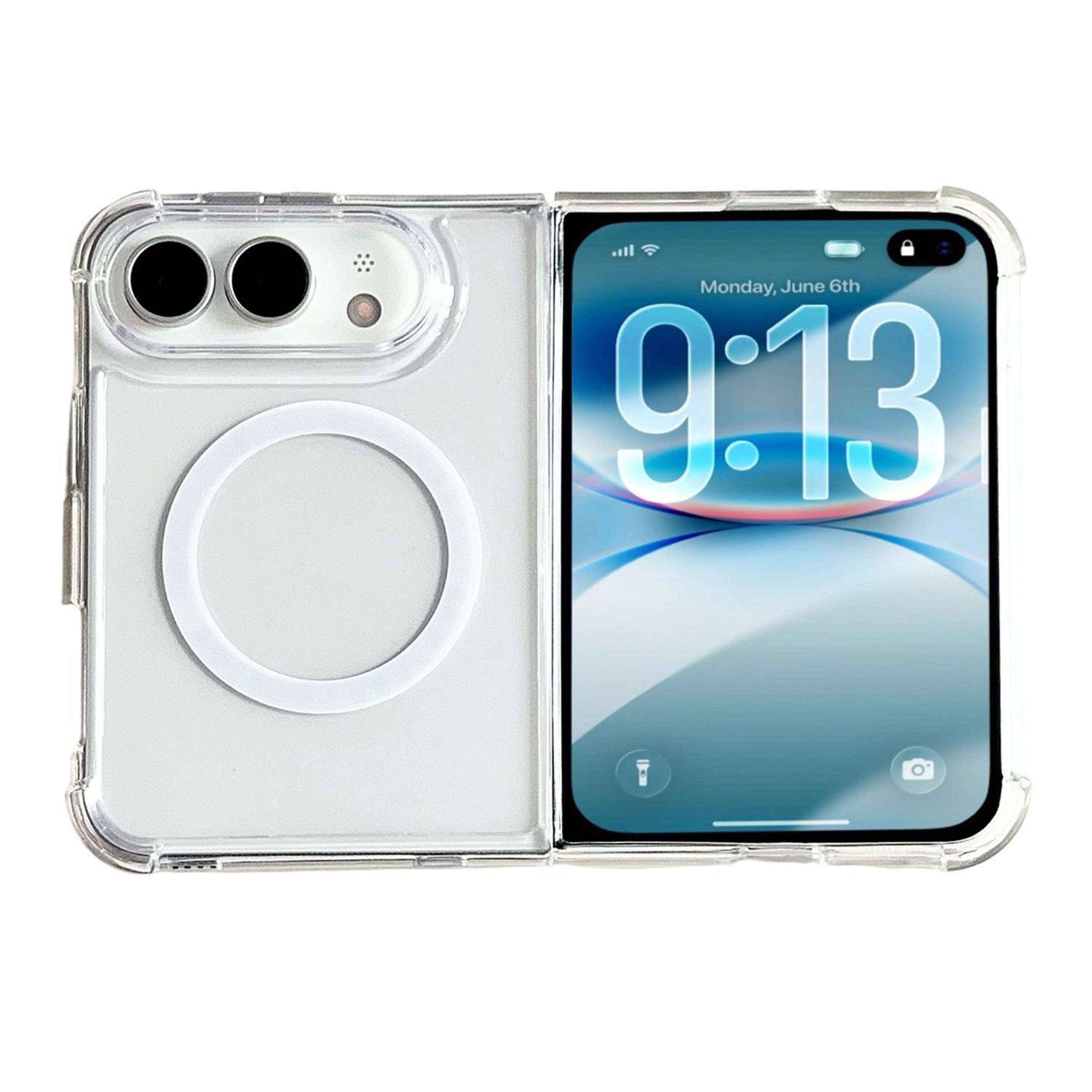 iphone duo clear magnetic shockproof case with screen and camera protection