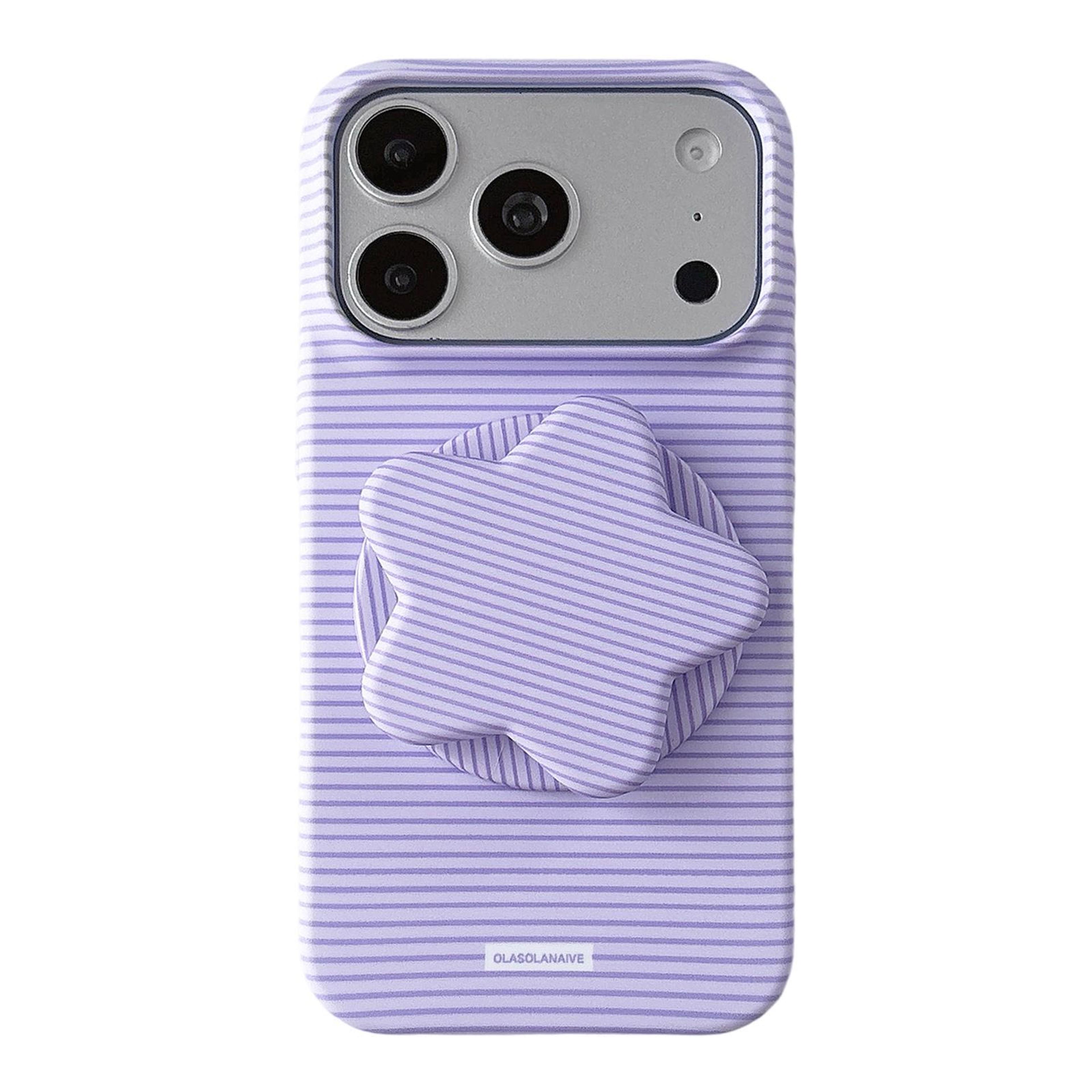macaron striped iphone 18 pro max case with 360° star stand and full coverage protection