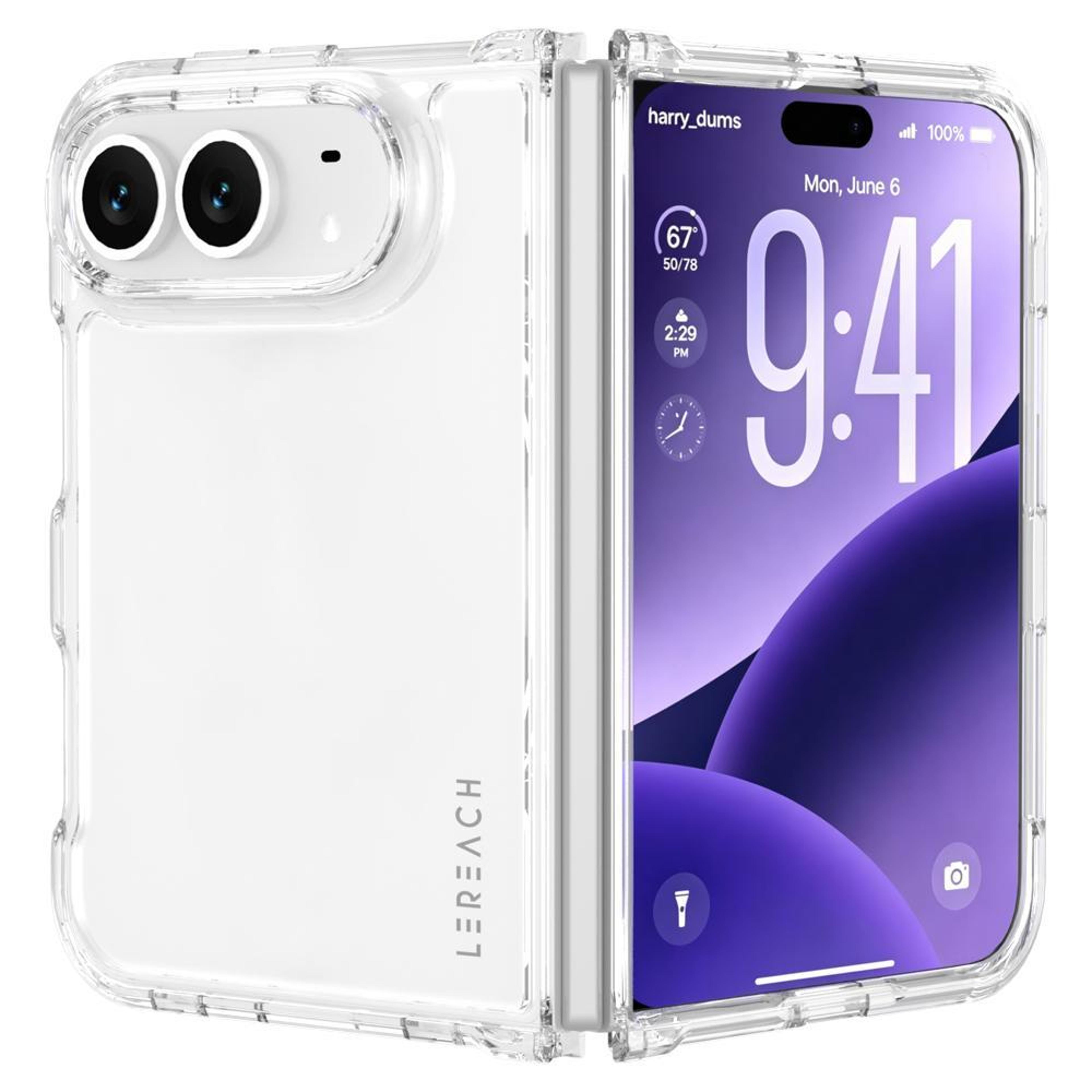 lereach iphone duo clear shockproof hybrid case with scratch resistant acrylic back