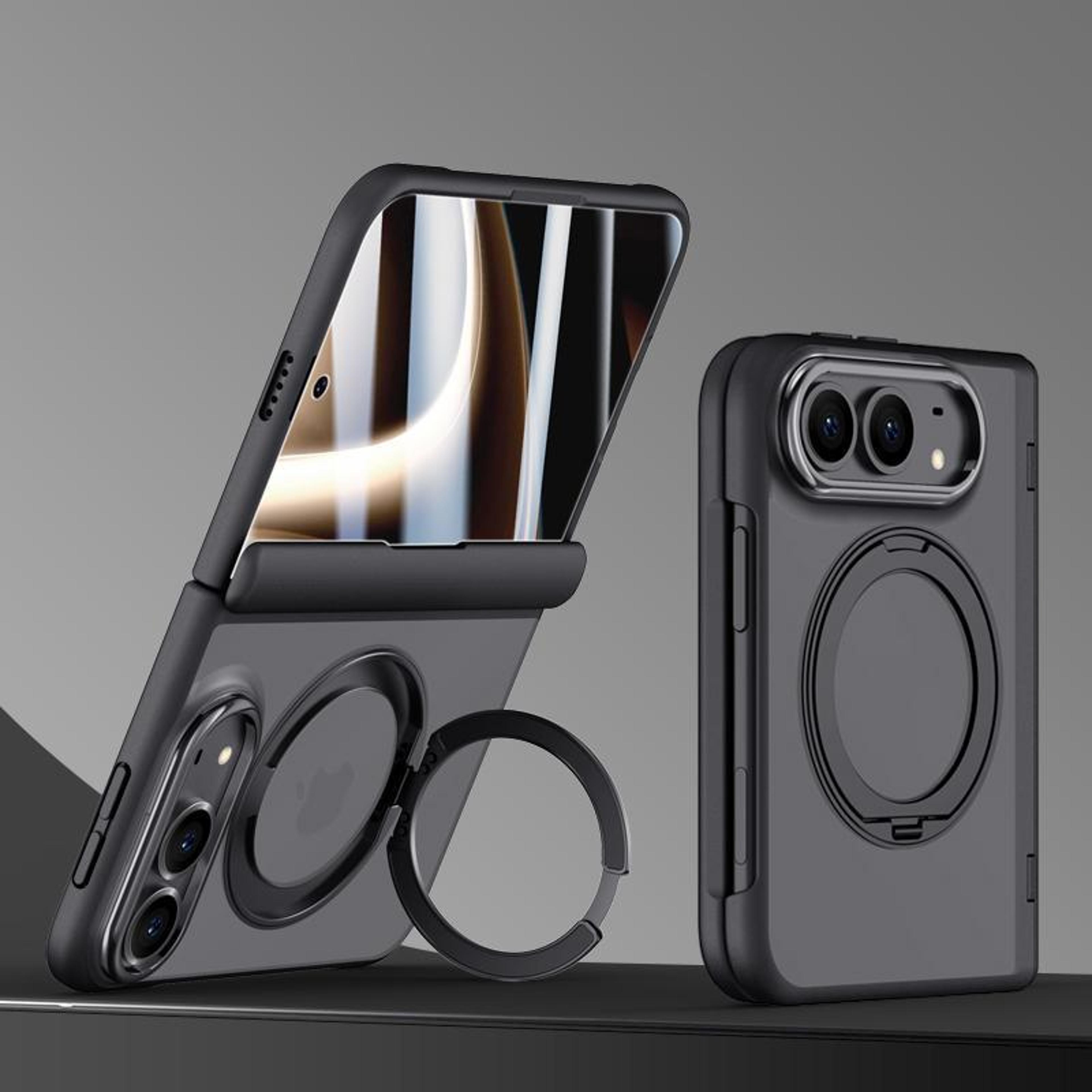 iphone duo case, magnetic phone case, case with screen protector, 360 rotating stand case, wireless charging case