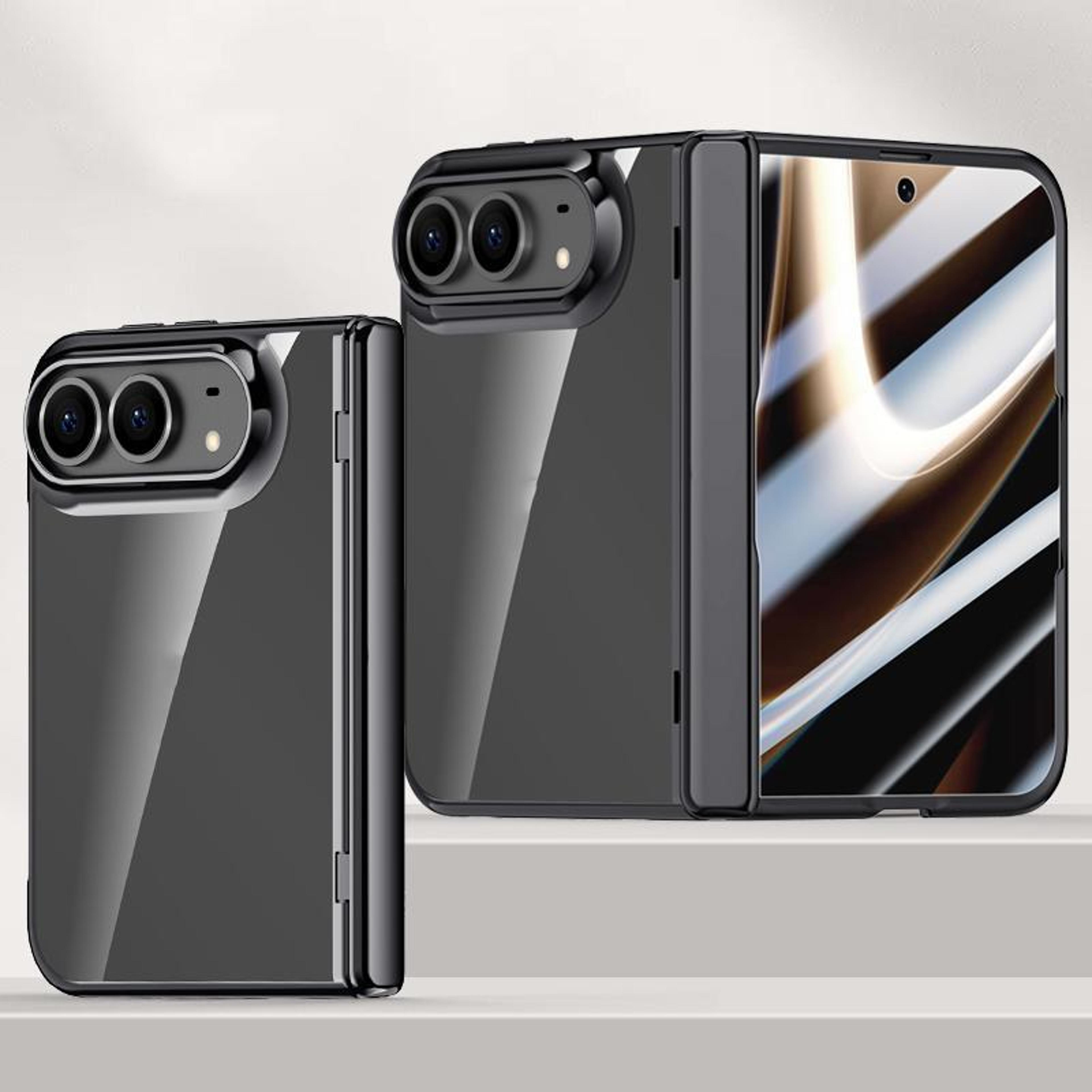 iphone duo case clear case with tempered glass screen protector and 180° hinge protection