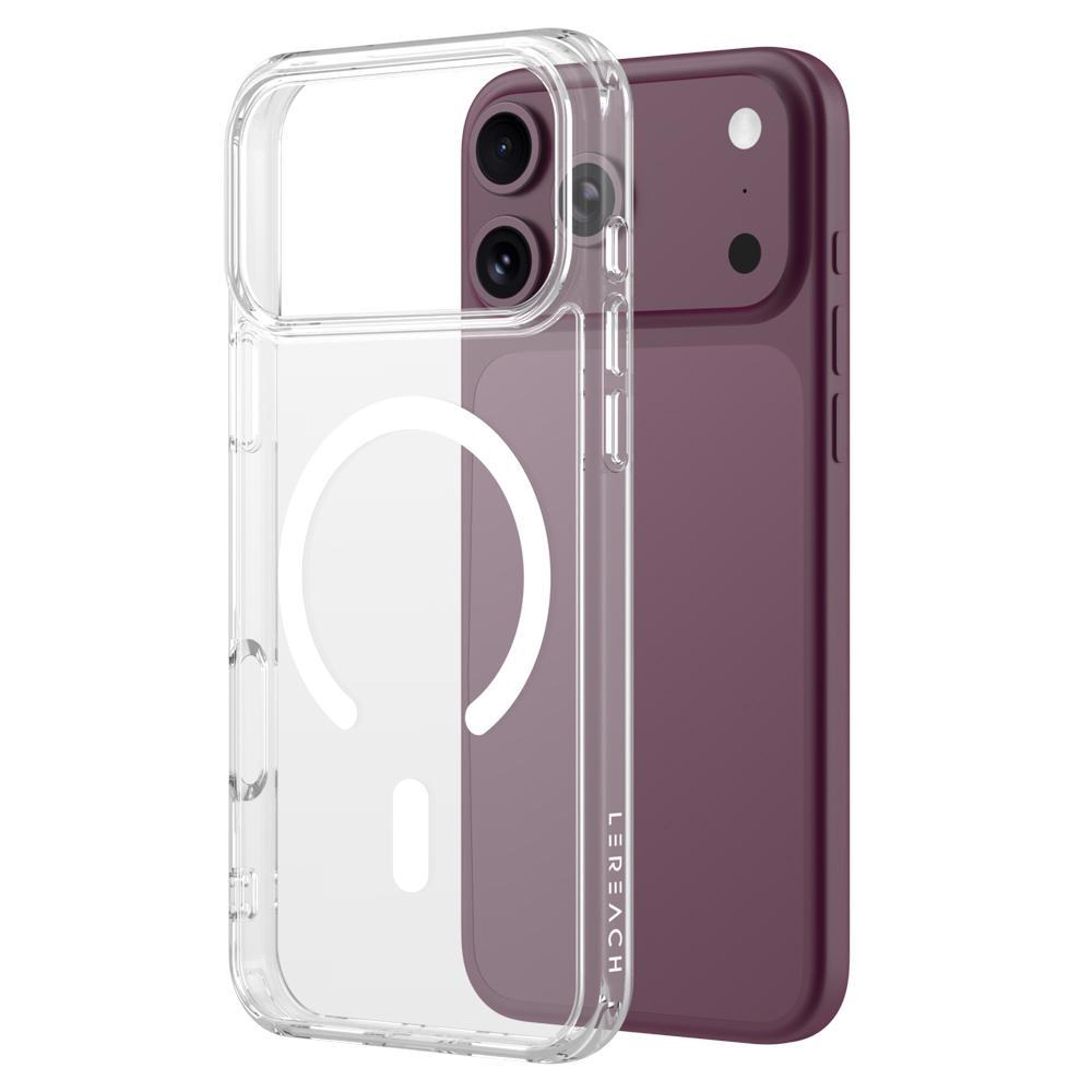 lereach toc iphone 18 pro max case clear magnetic shockproof slim armor