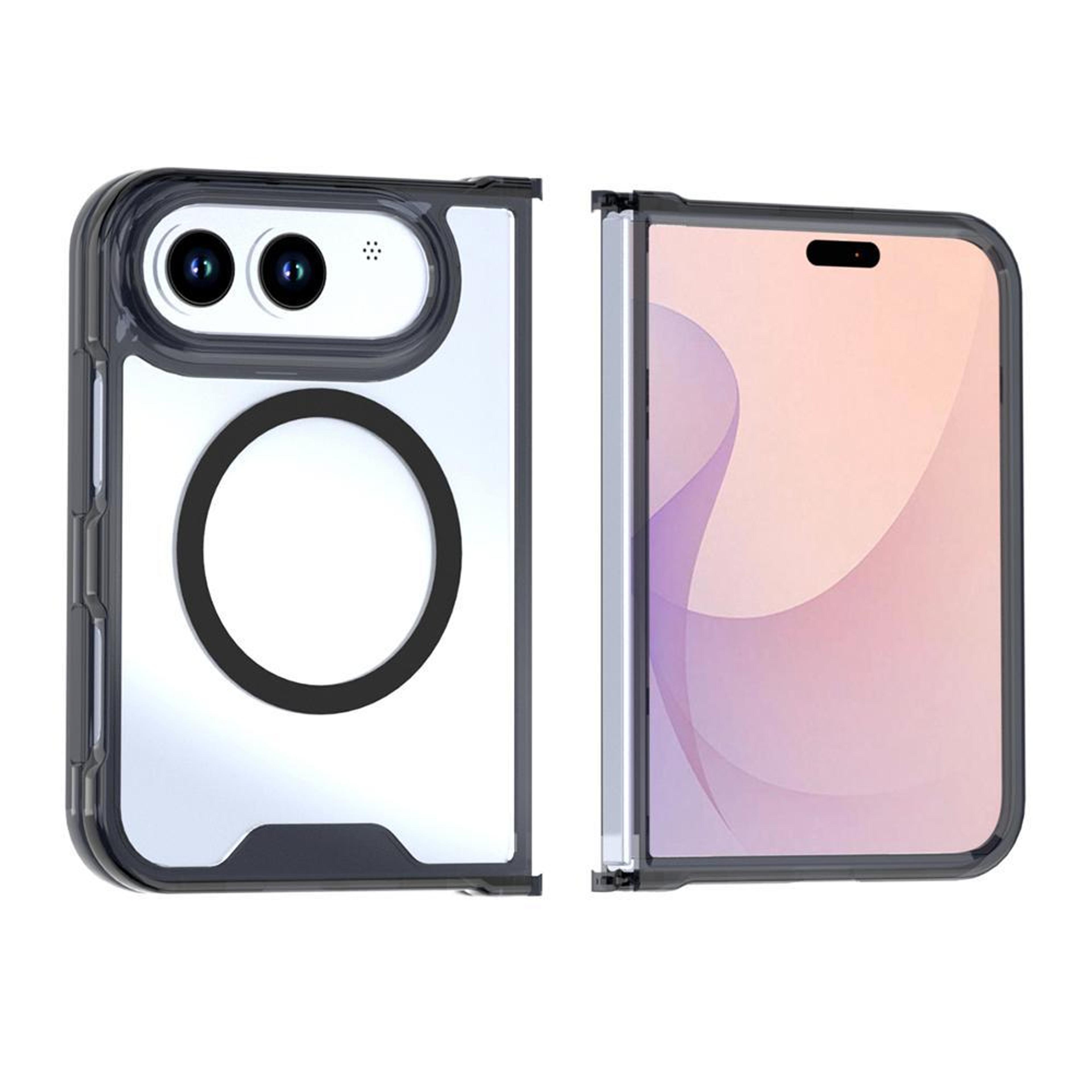 iphone duo magnetic case clear crystal acrylic phone case with magnetic charging support