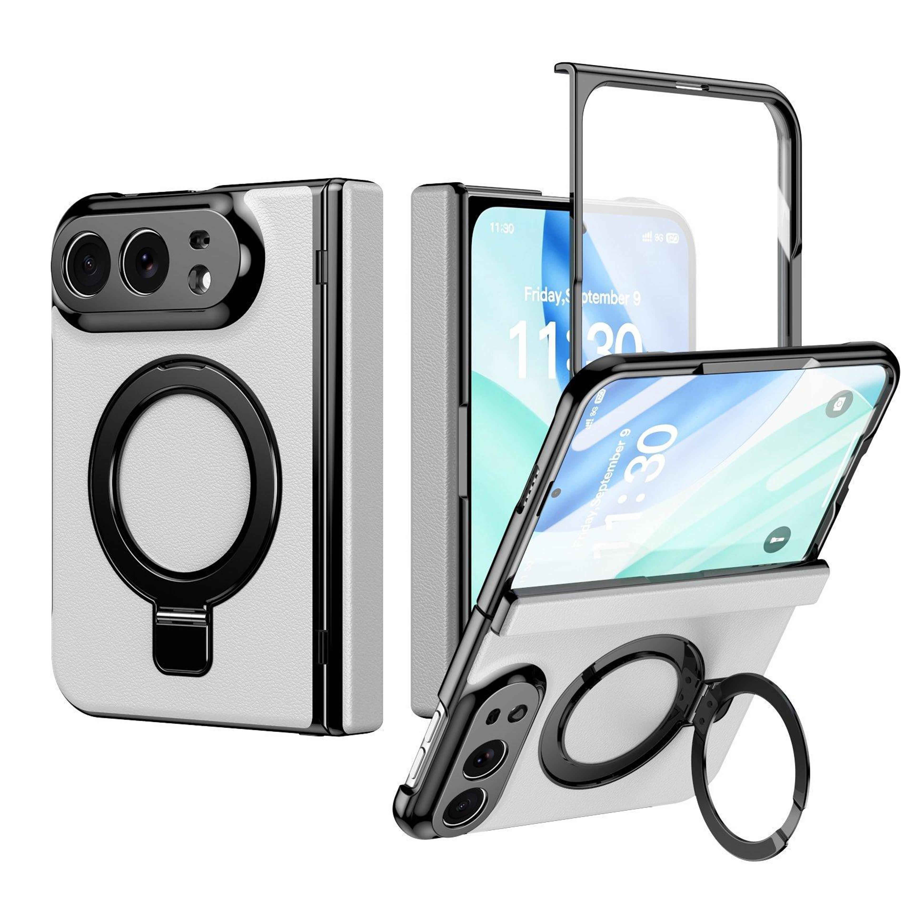 iphone duo case magnetic leather case with 170° folding stand and integrated screen protection