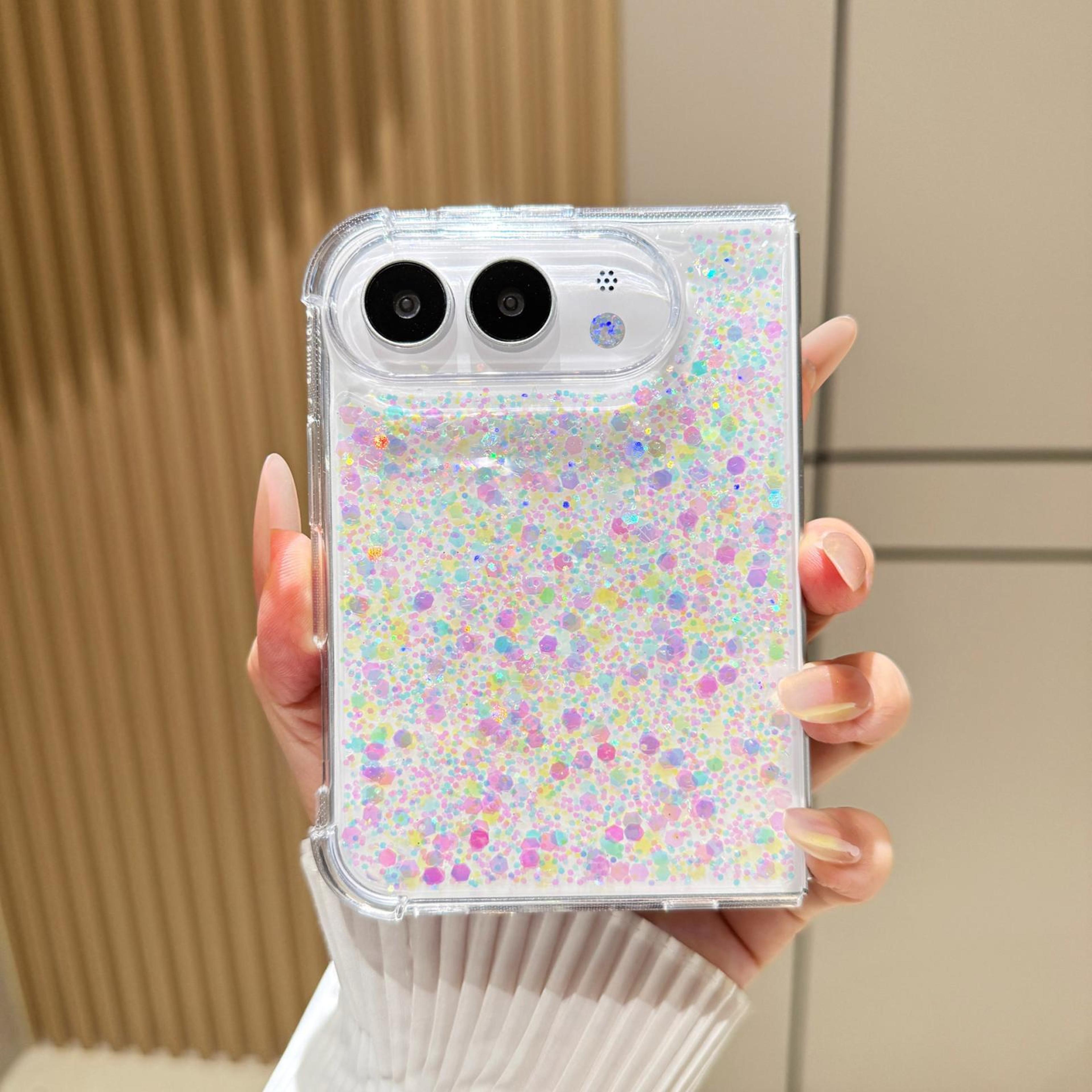 duo glitter iphone case with sequins and flexible tpu protection