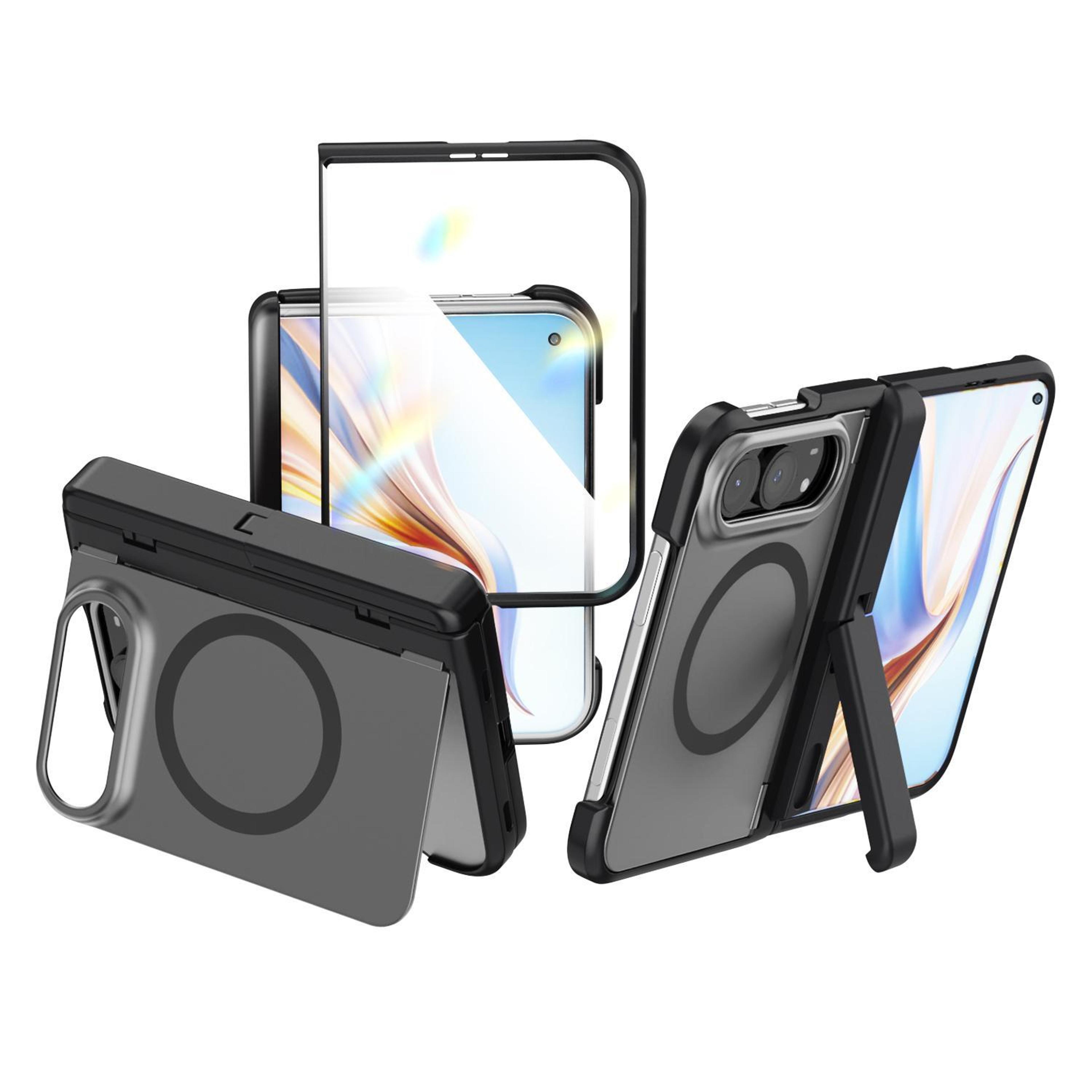 iphone duo magnetic phone case with stand and soft-touch full coverage