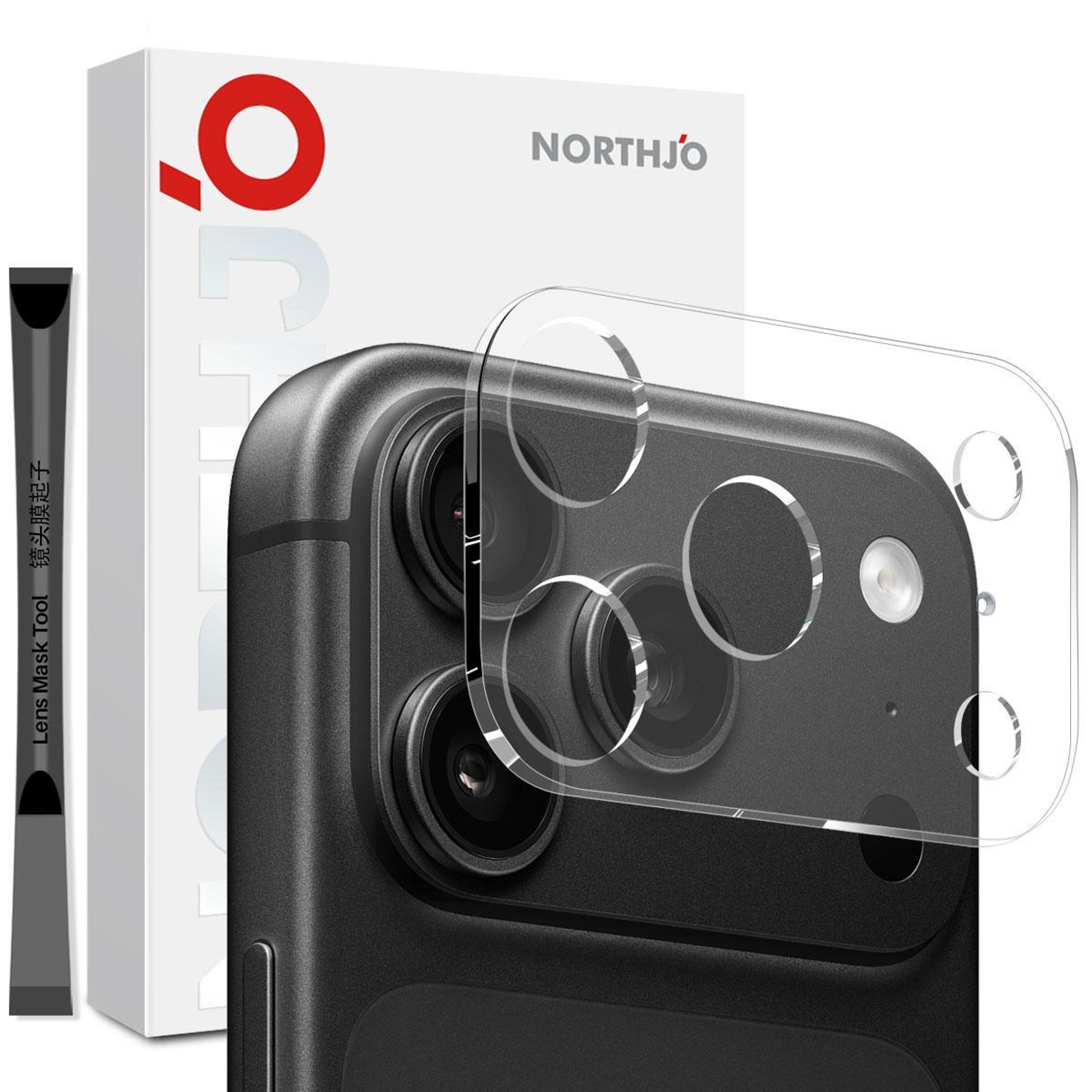 northjo iphone 18 pro max camera lens protector 9h tempered glass hd clear cover