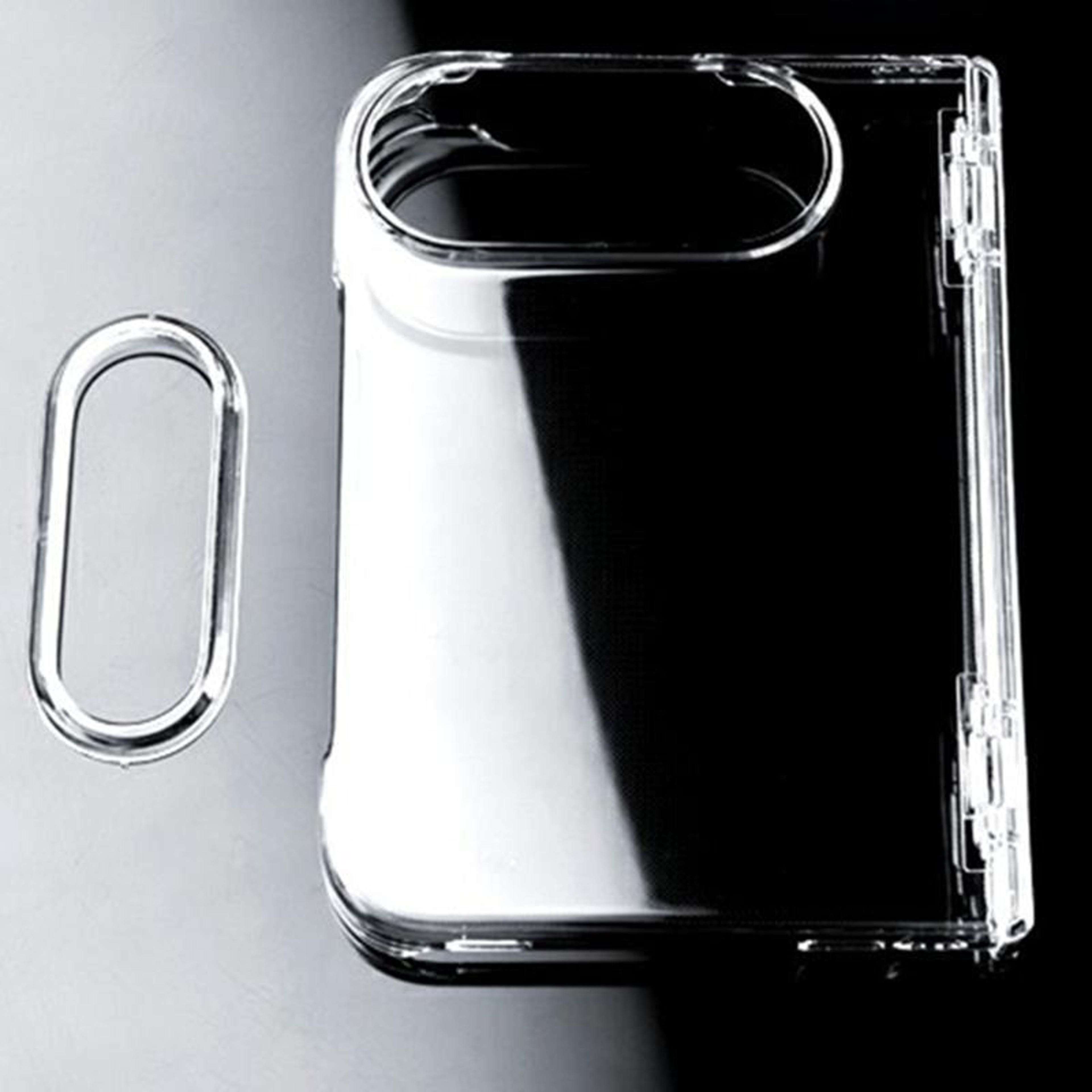 iphone duo transparent shockproof case with dual-axis hinge and camera lens protection