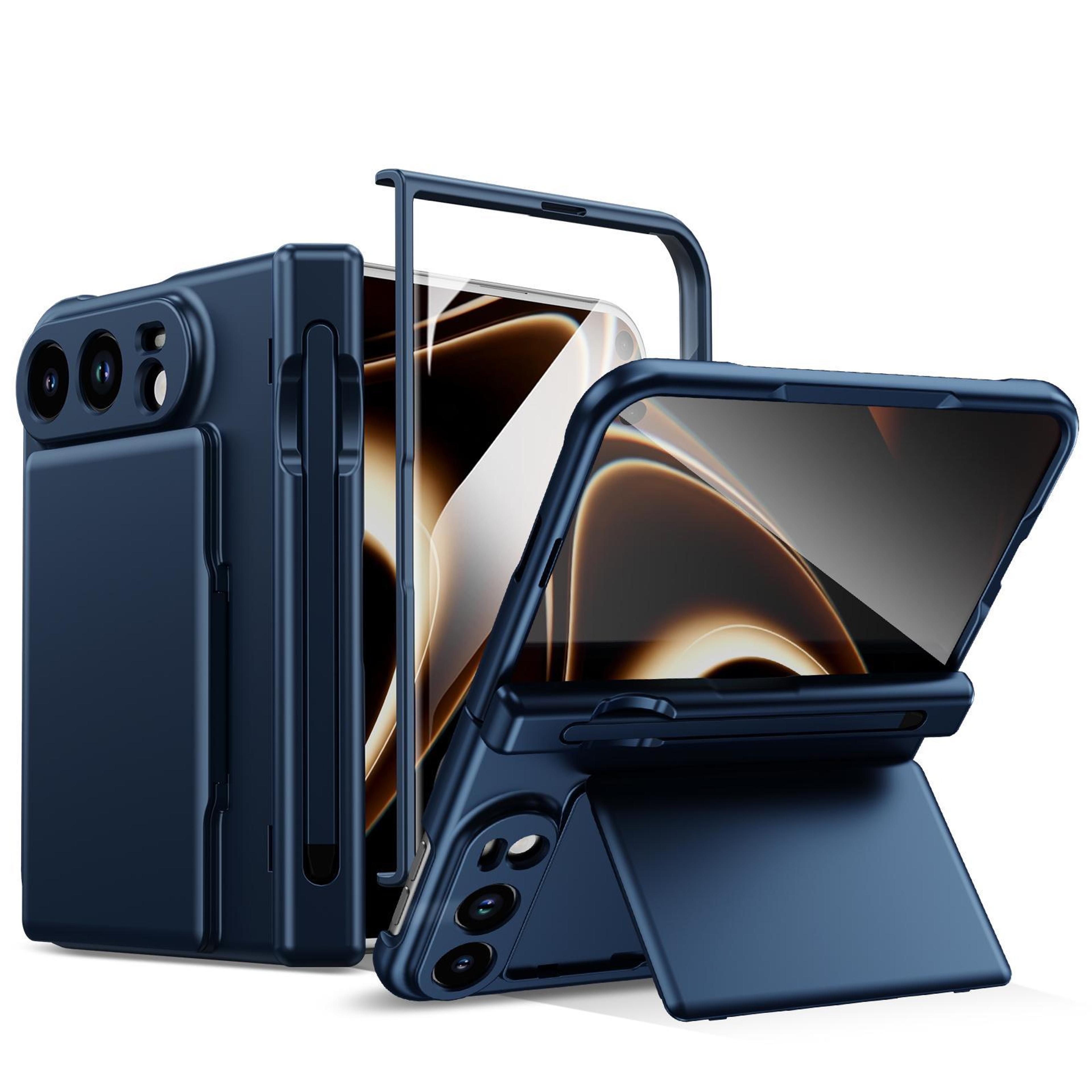 iphone duo card holder case with hinge protection and built in screen protector
