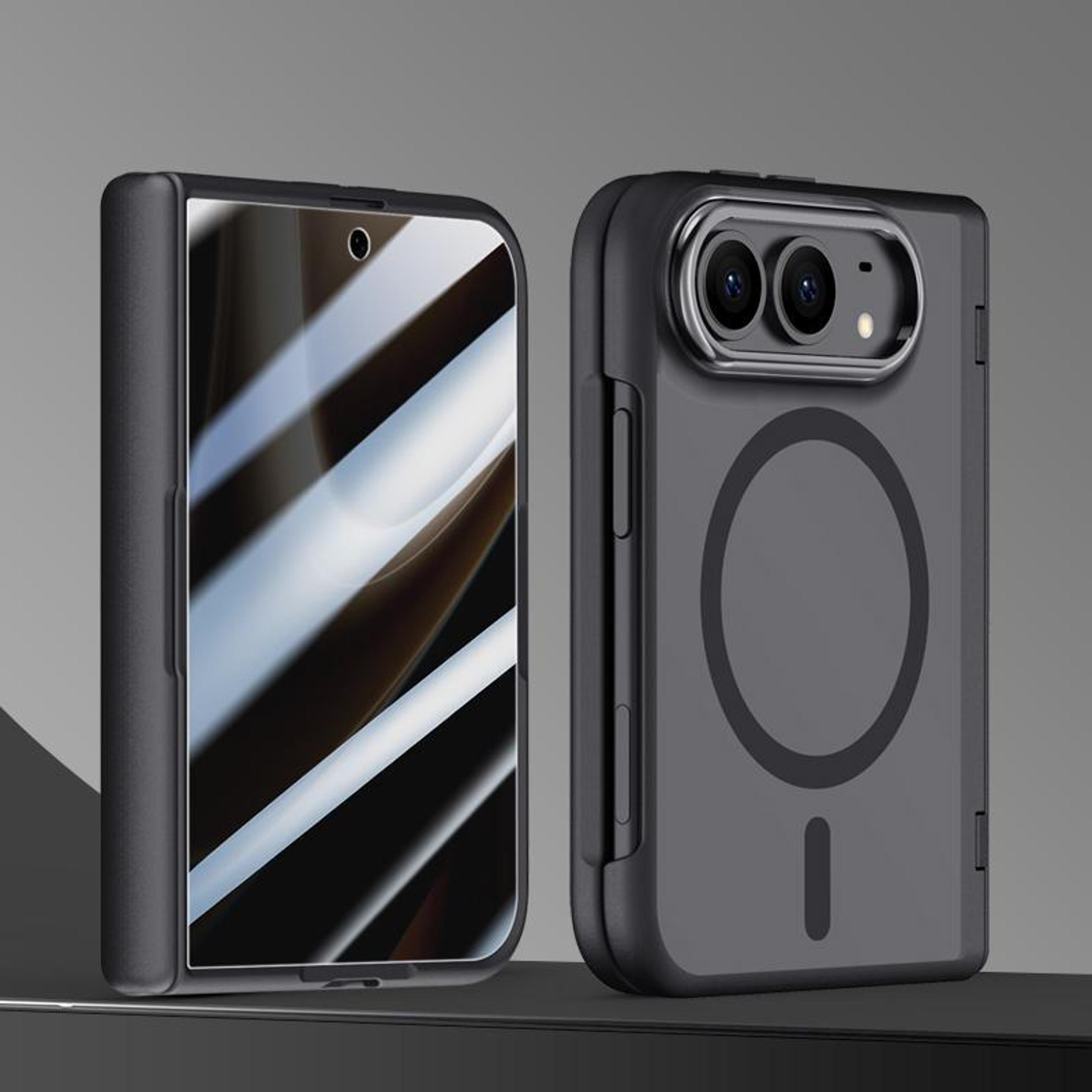iphone duo privacy screen magnetic case with tempered glass and frosted grip