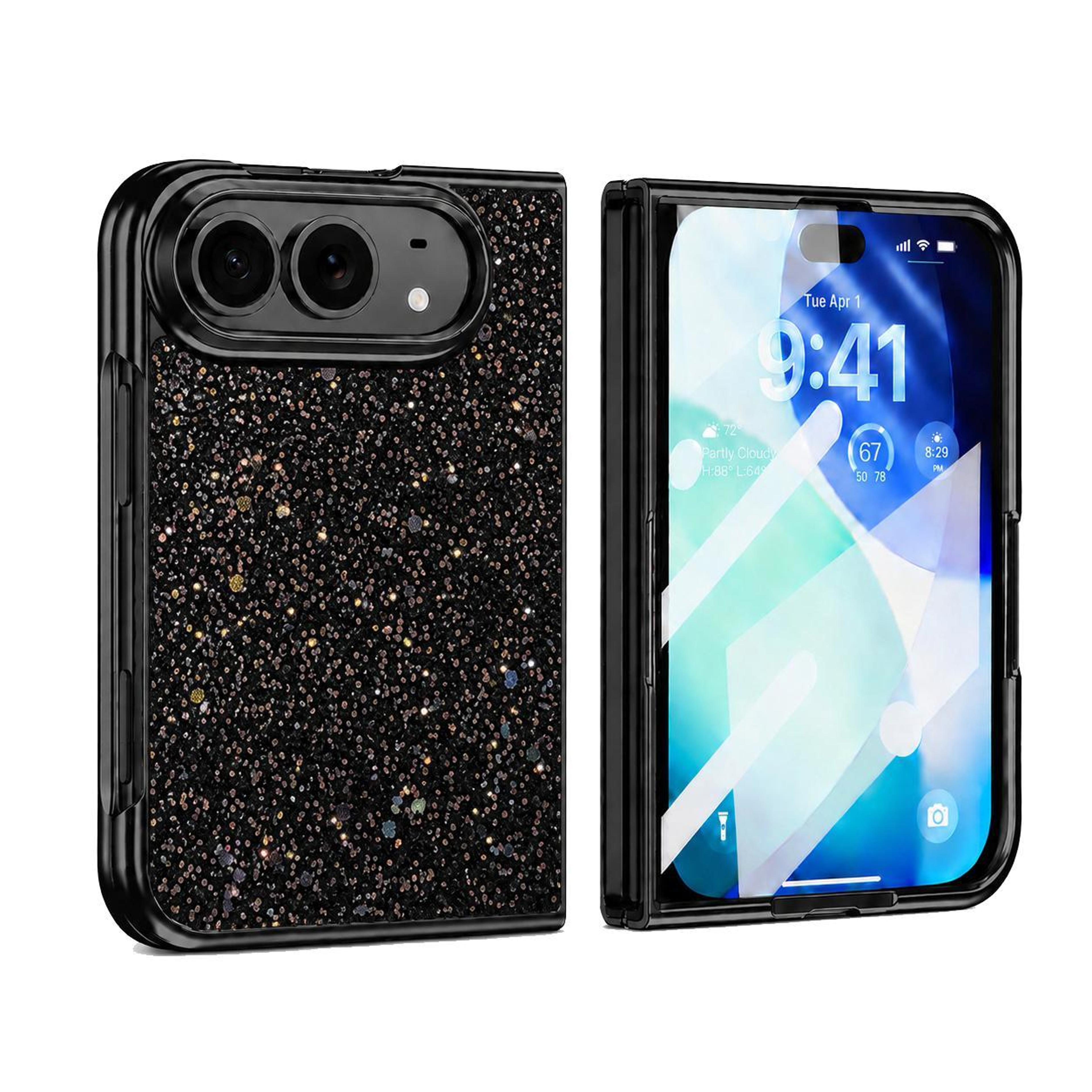 iphone duo glitter case with built-in screen protector and shock protection