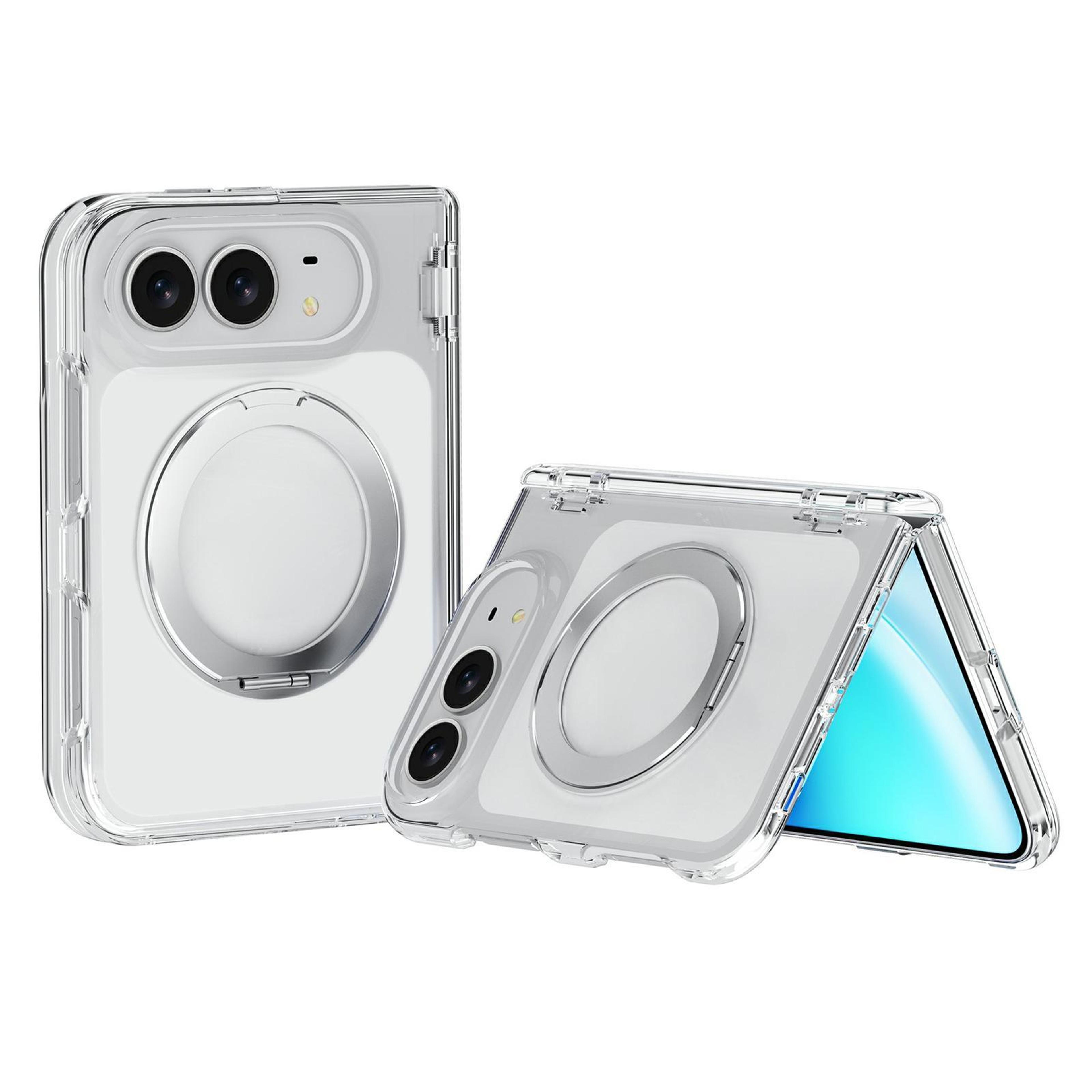 iphone duo clear magnetic case with 360° rotating ring stand