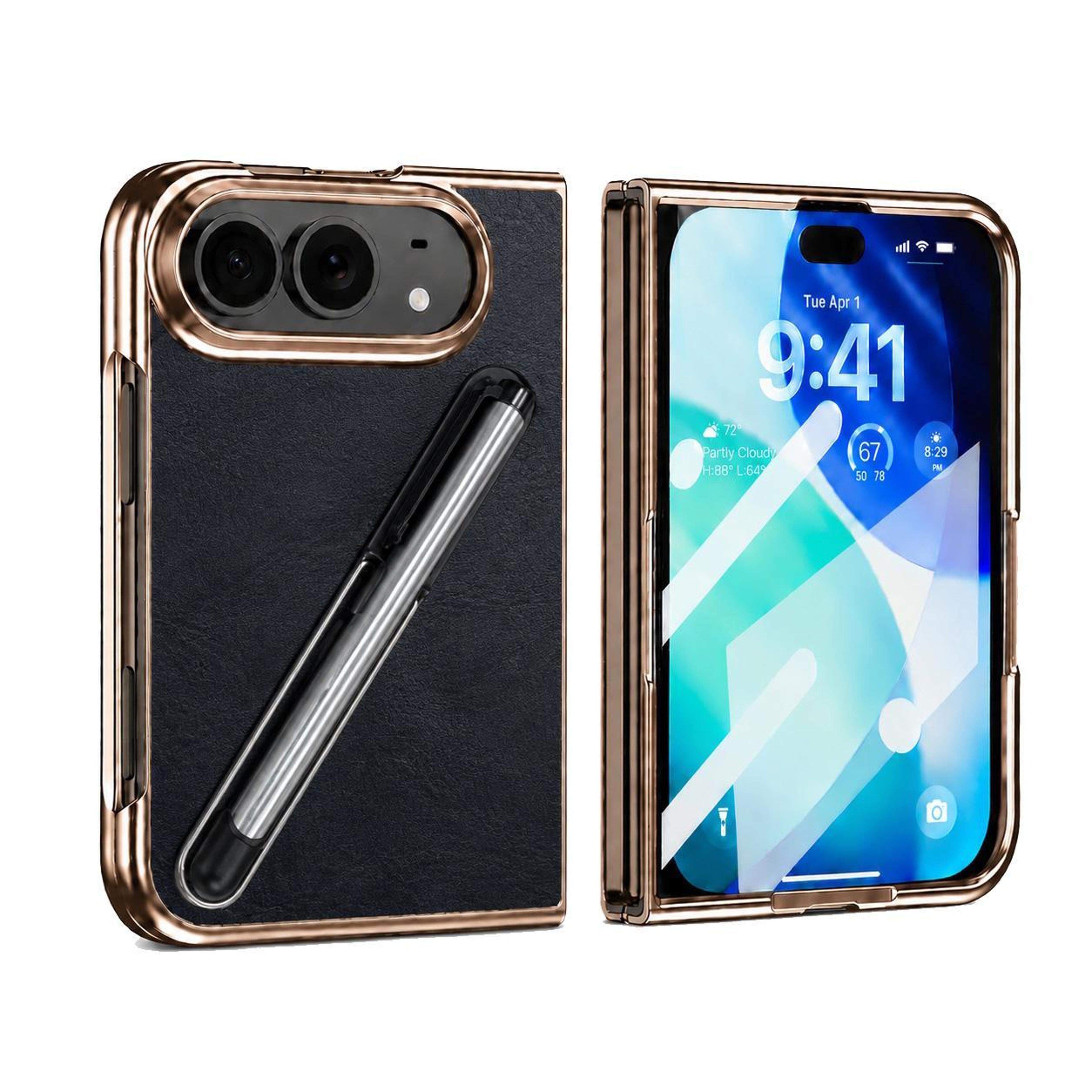 iphone duo protective case with screen protector, stylus holder & kickstand