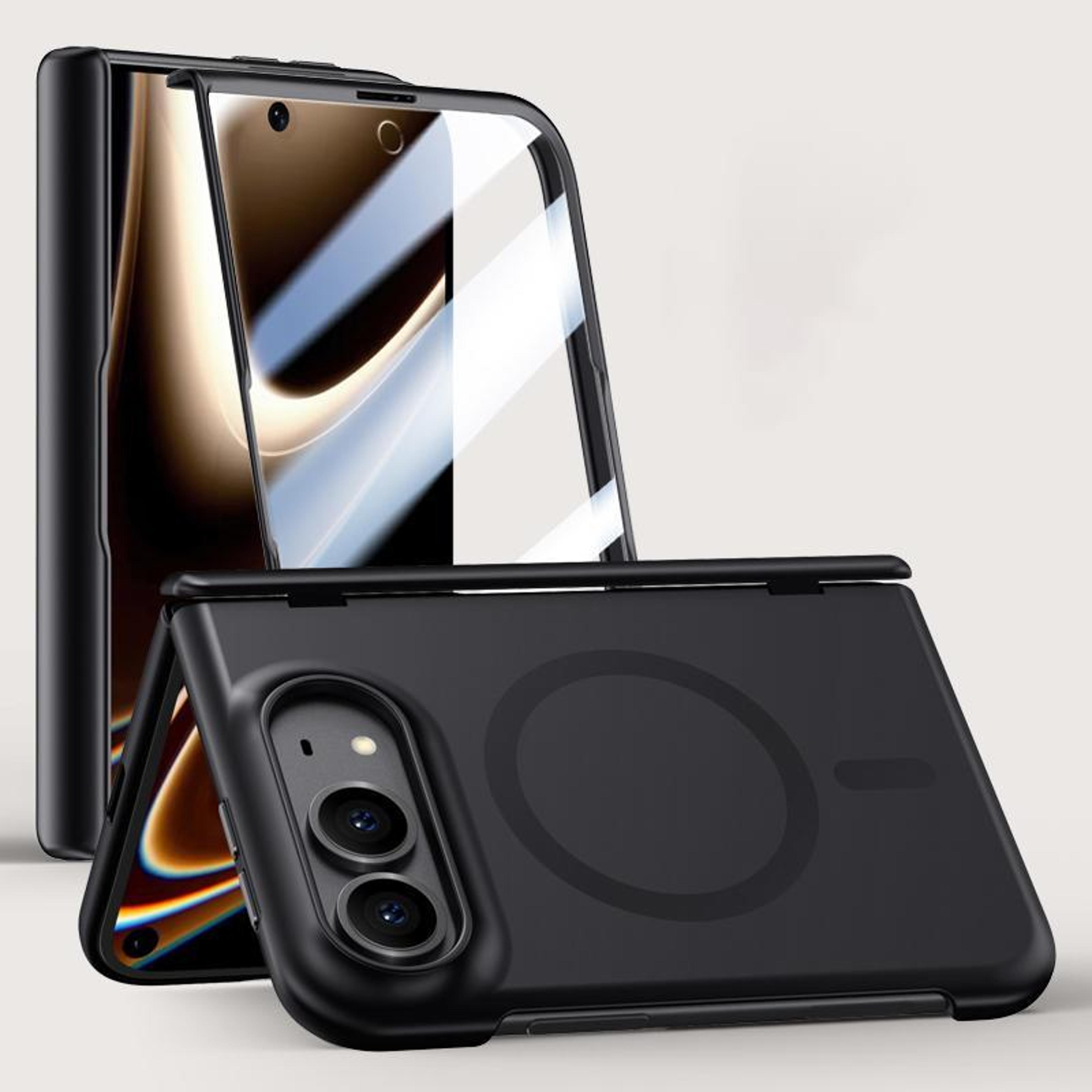 iphone duo magnetic protective case with tempered glass screen protector