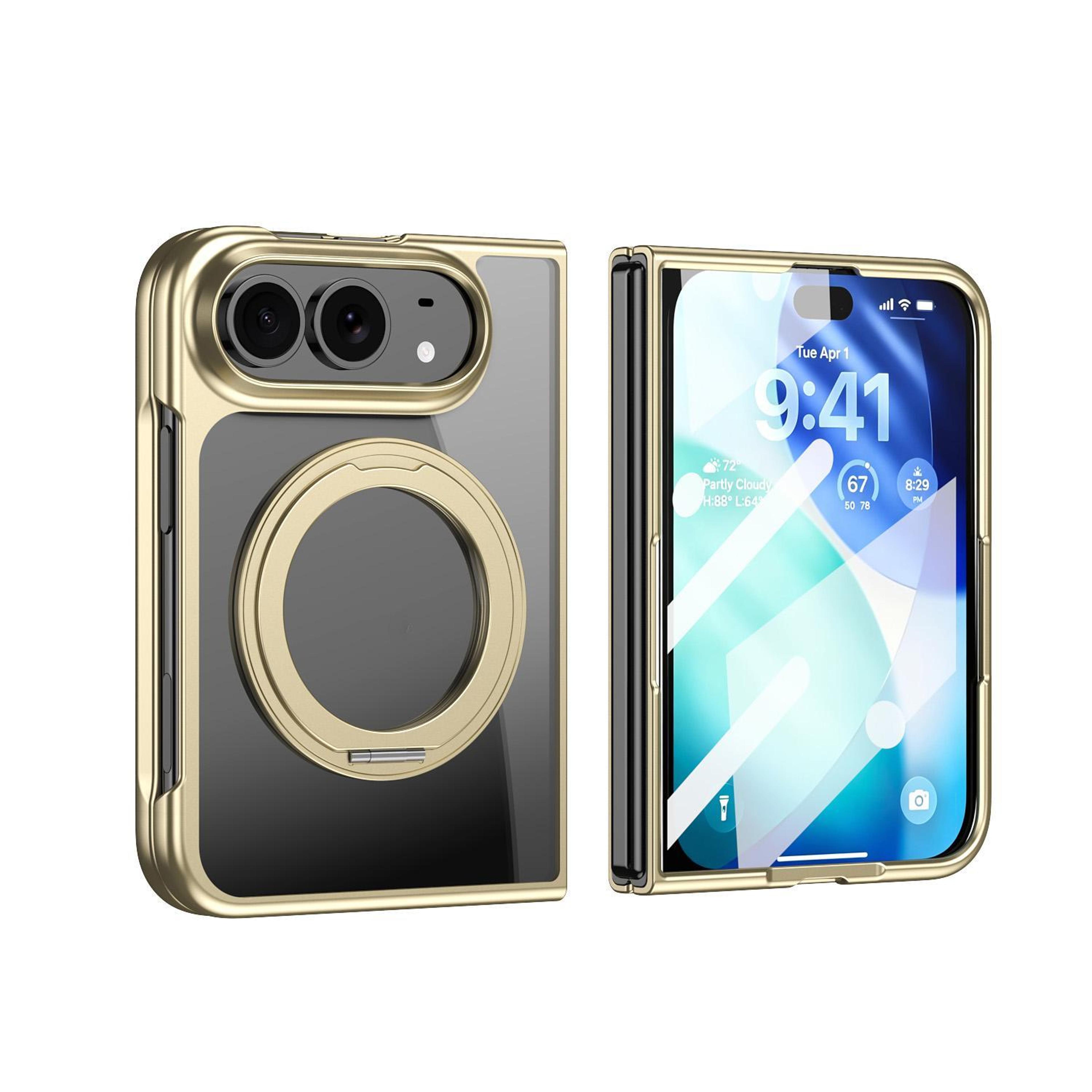 iphone duo clear magnetic ring holder case with built-in screen protector