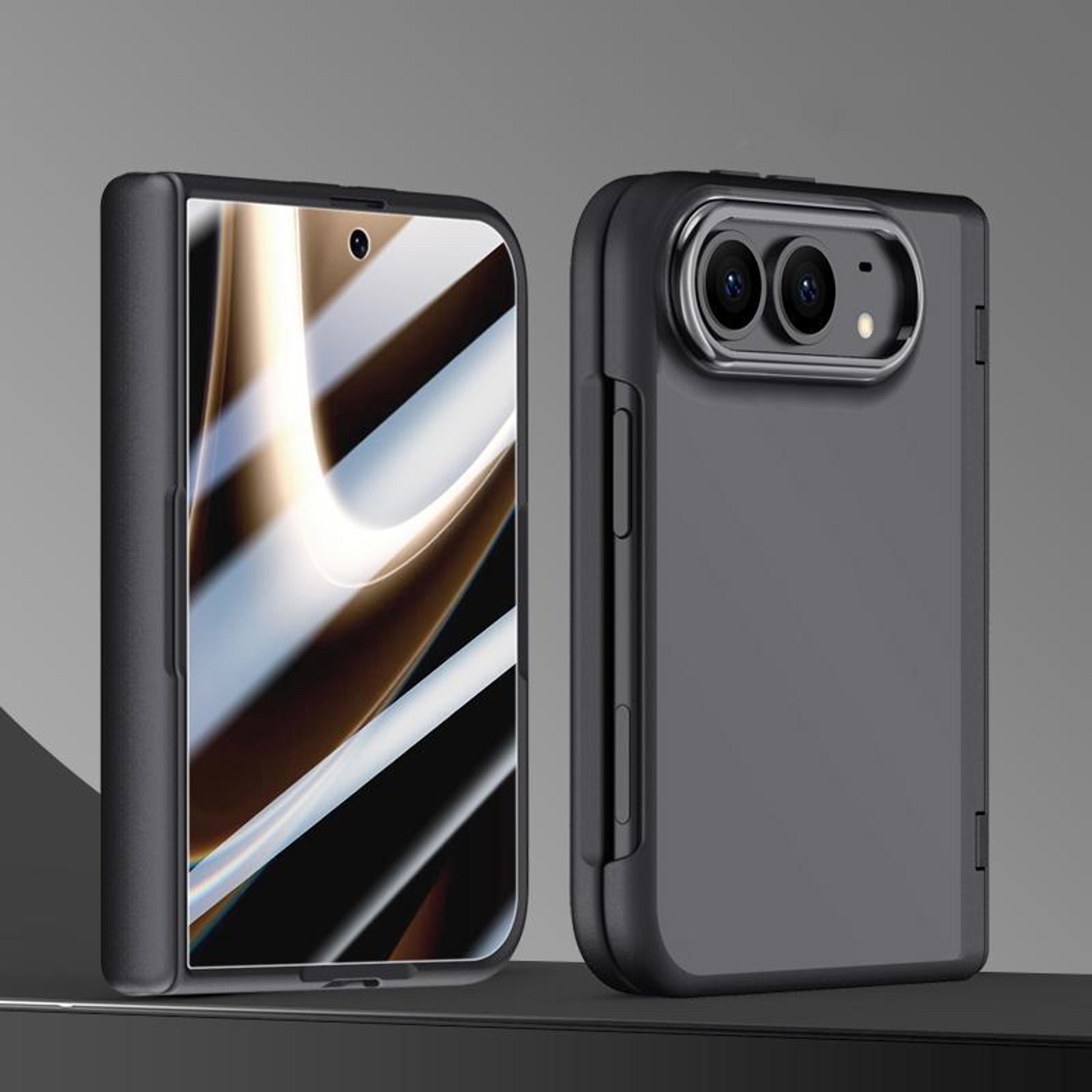 iphone duo shield matte frosted case with built-in tempered glass screen protector