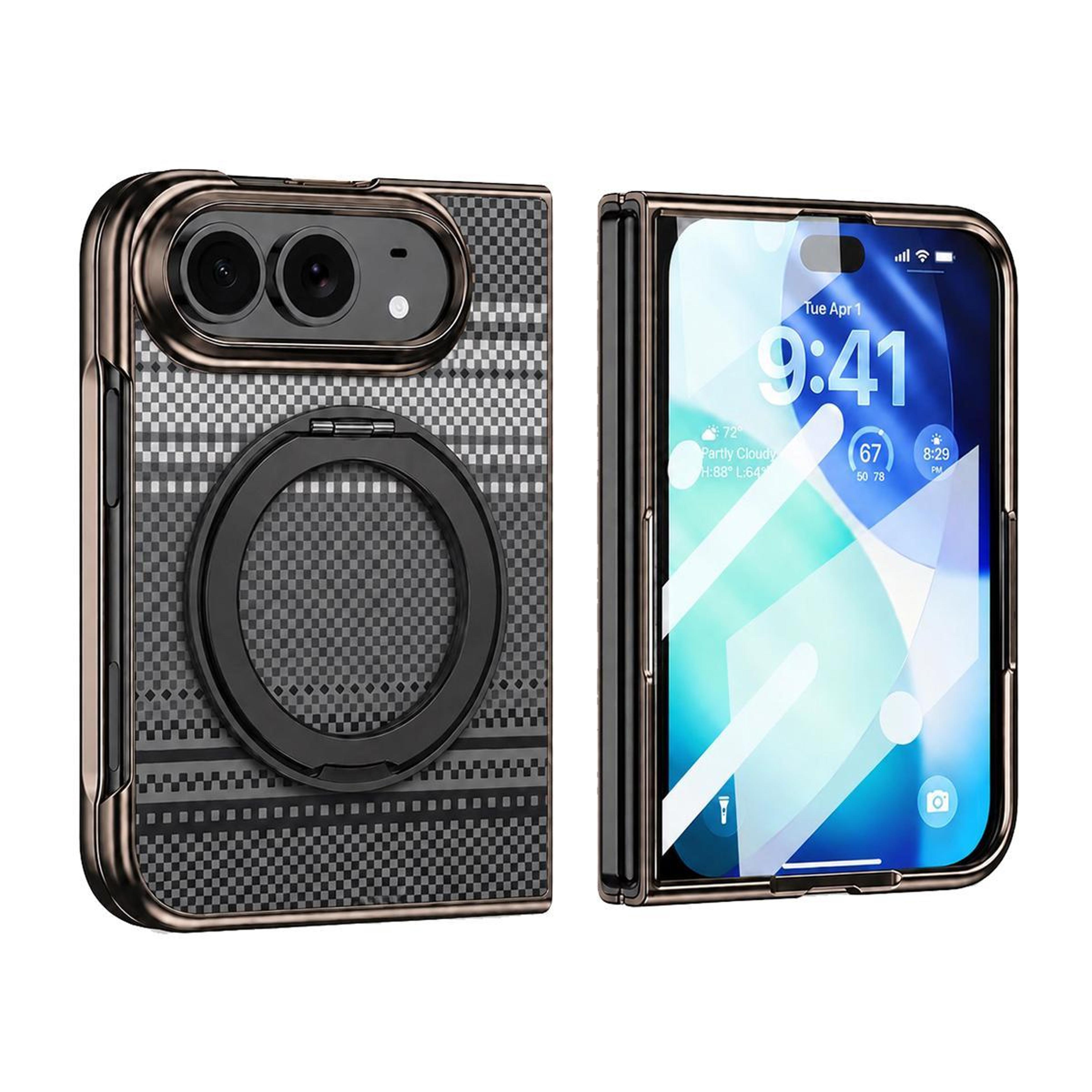iphone duo magnetic 360 kickstand case with built-in screen protector