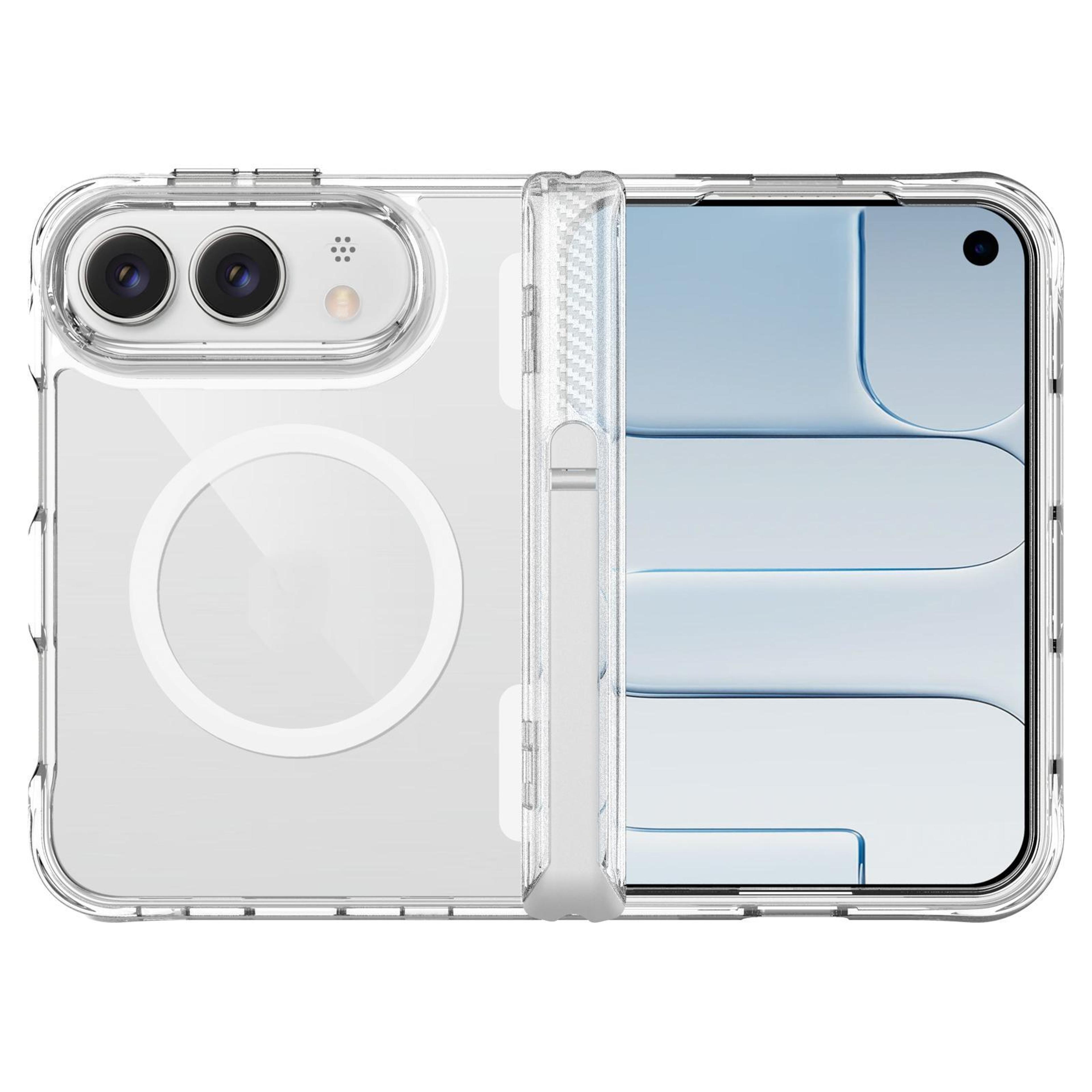 iphone duo clear magnetic shockproof case with kickstand