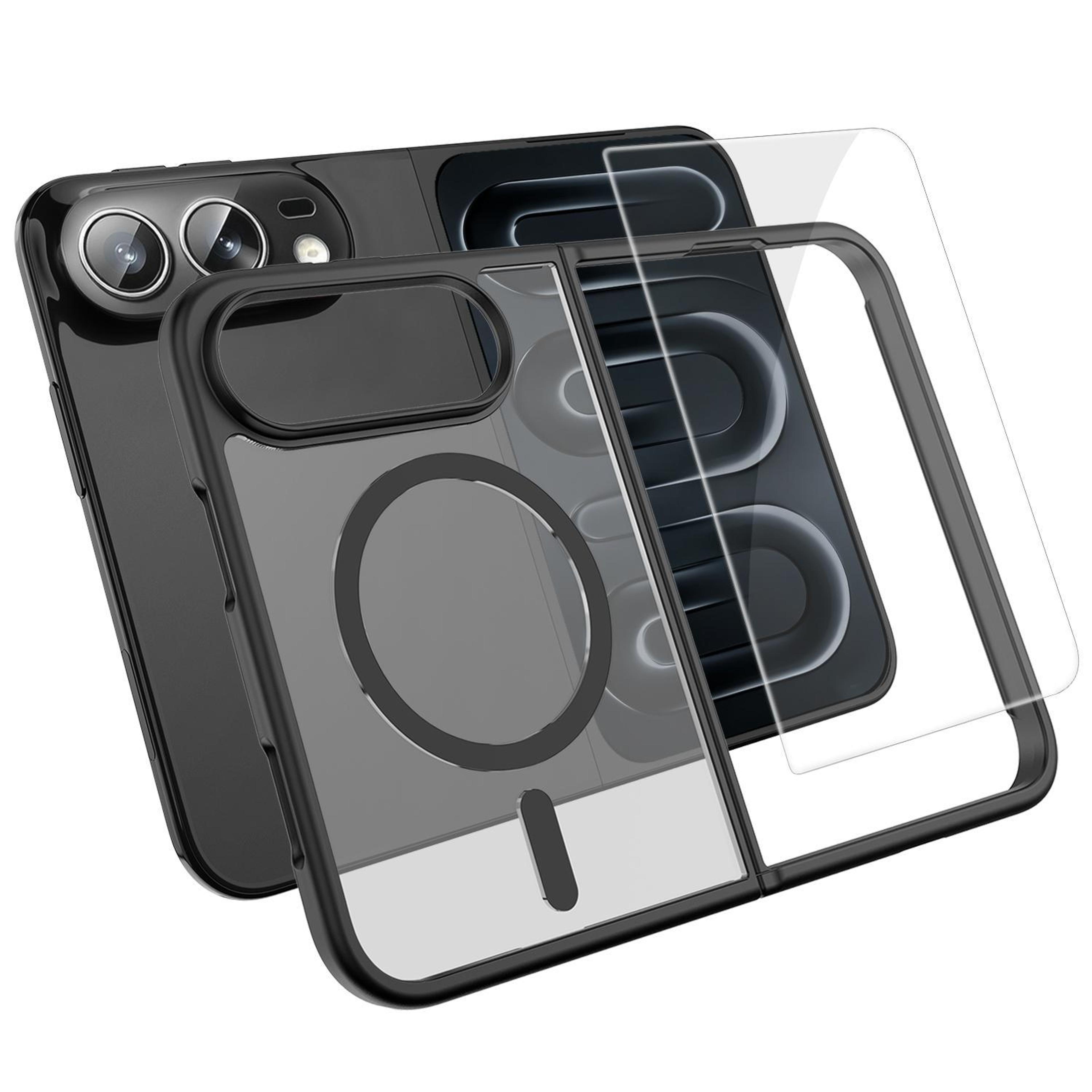 iphone duo magnetic case with 9h tempered glass screen protector and shockproof protection