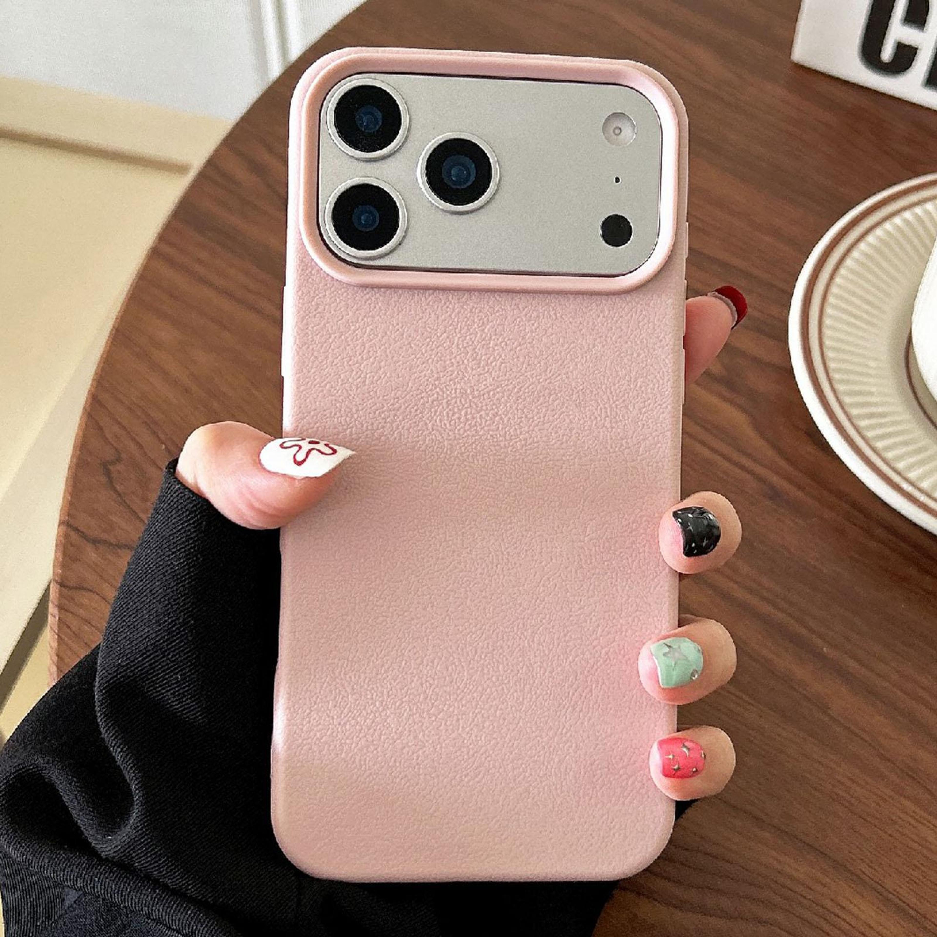 iphone 18 pro leather texture tpu phone case with full coverage drop protection