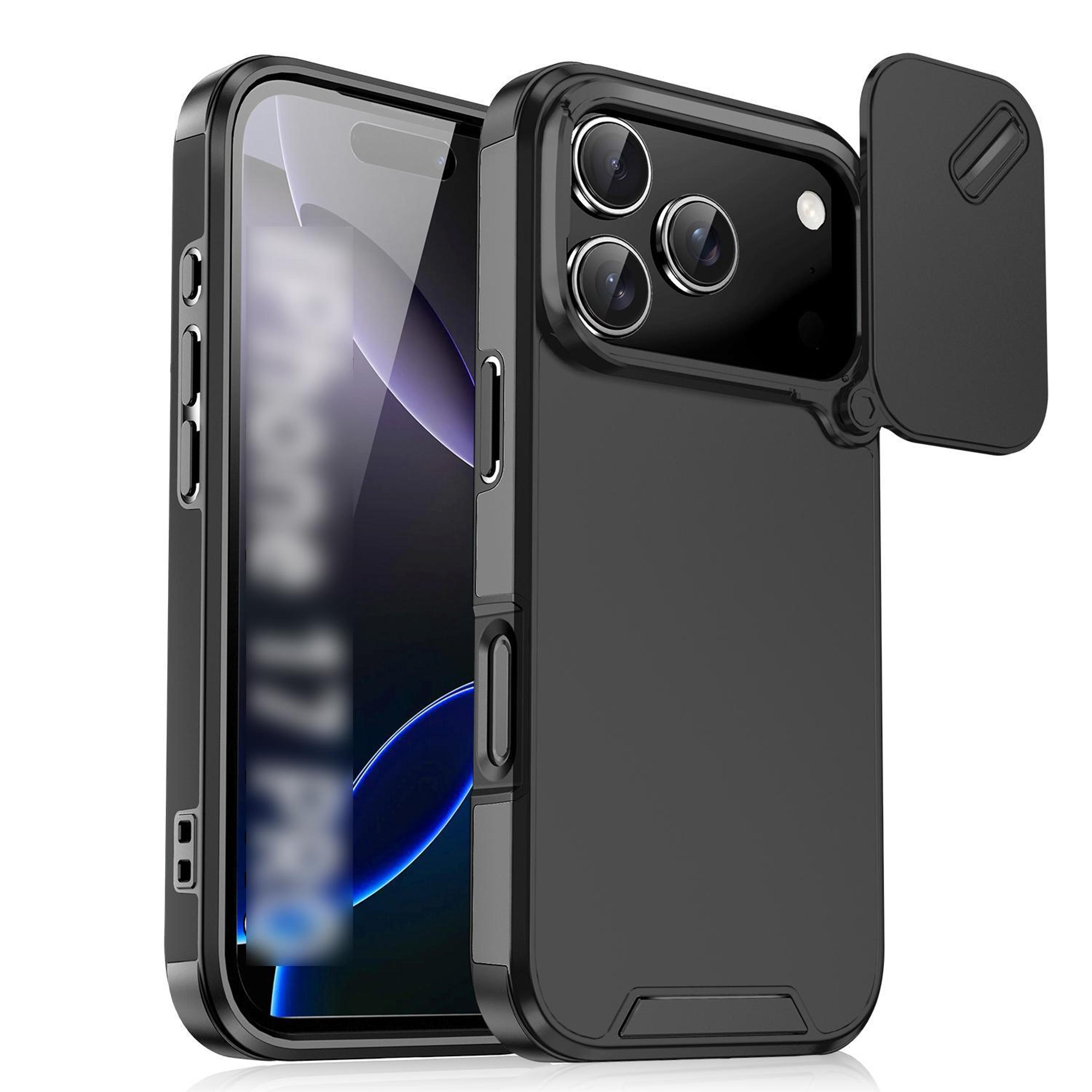 iphone 18 pro case with sliding camera cover, tpu pc protection