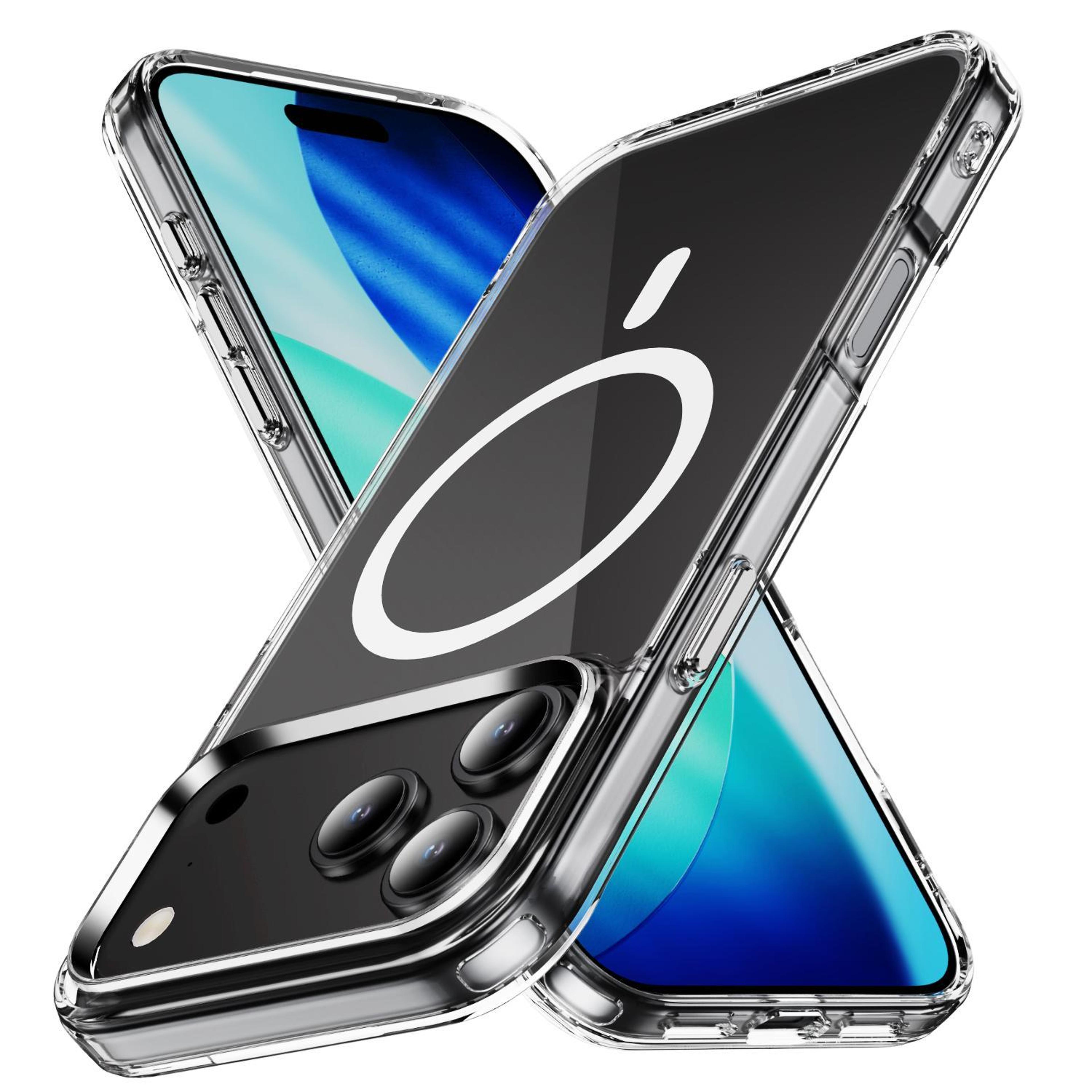 iphone 18 pro clear magsafe case with pc + tpu protective design