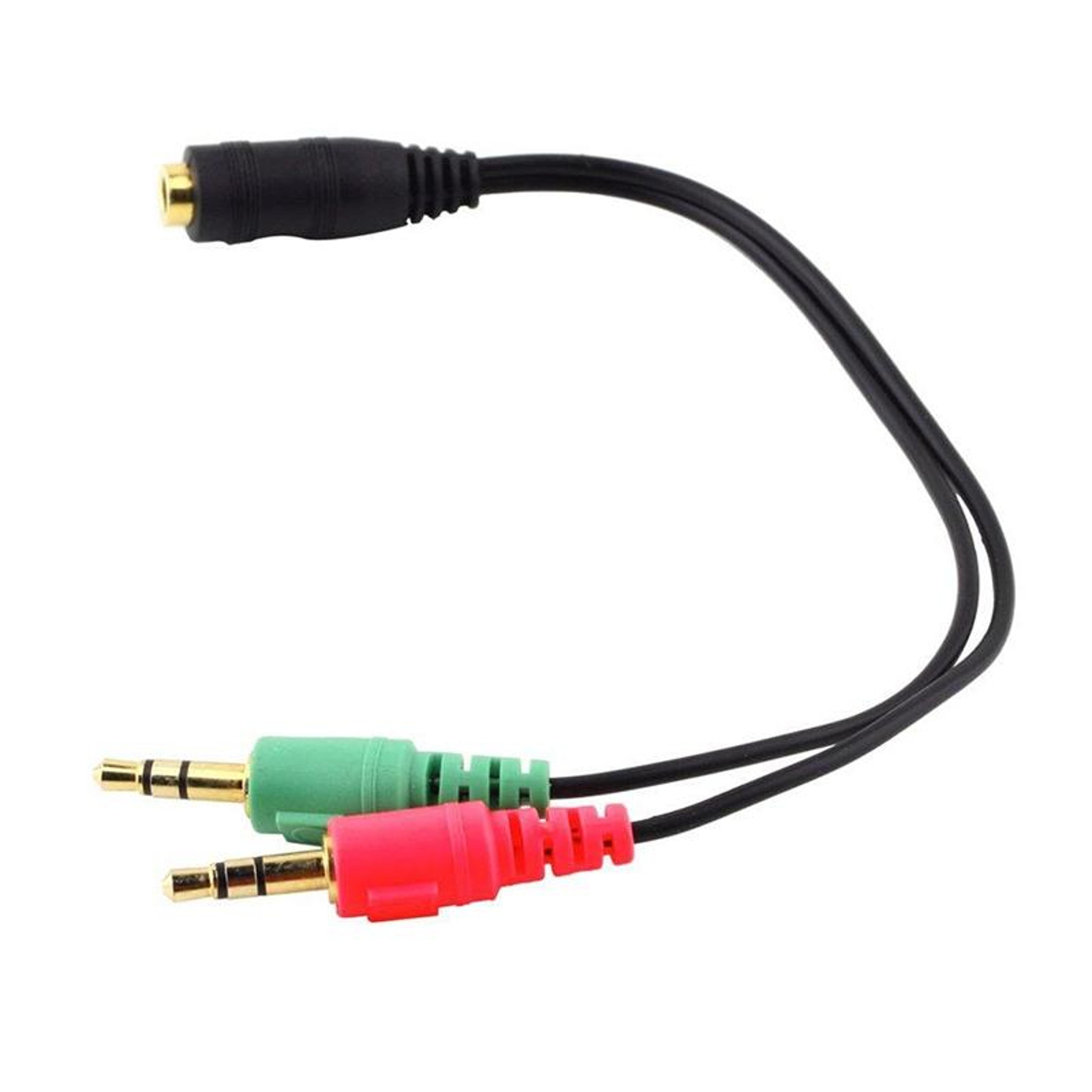 17cm 3.5mm headset splitter cable with microphone and earphone adapter for phones, tablets and mp3 players