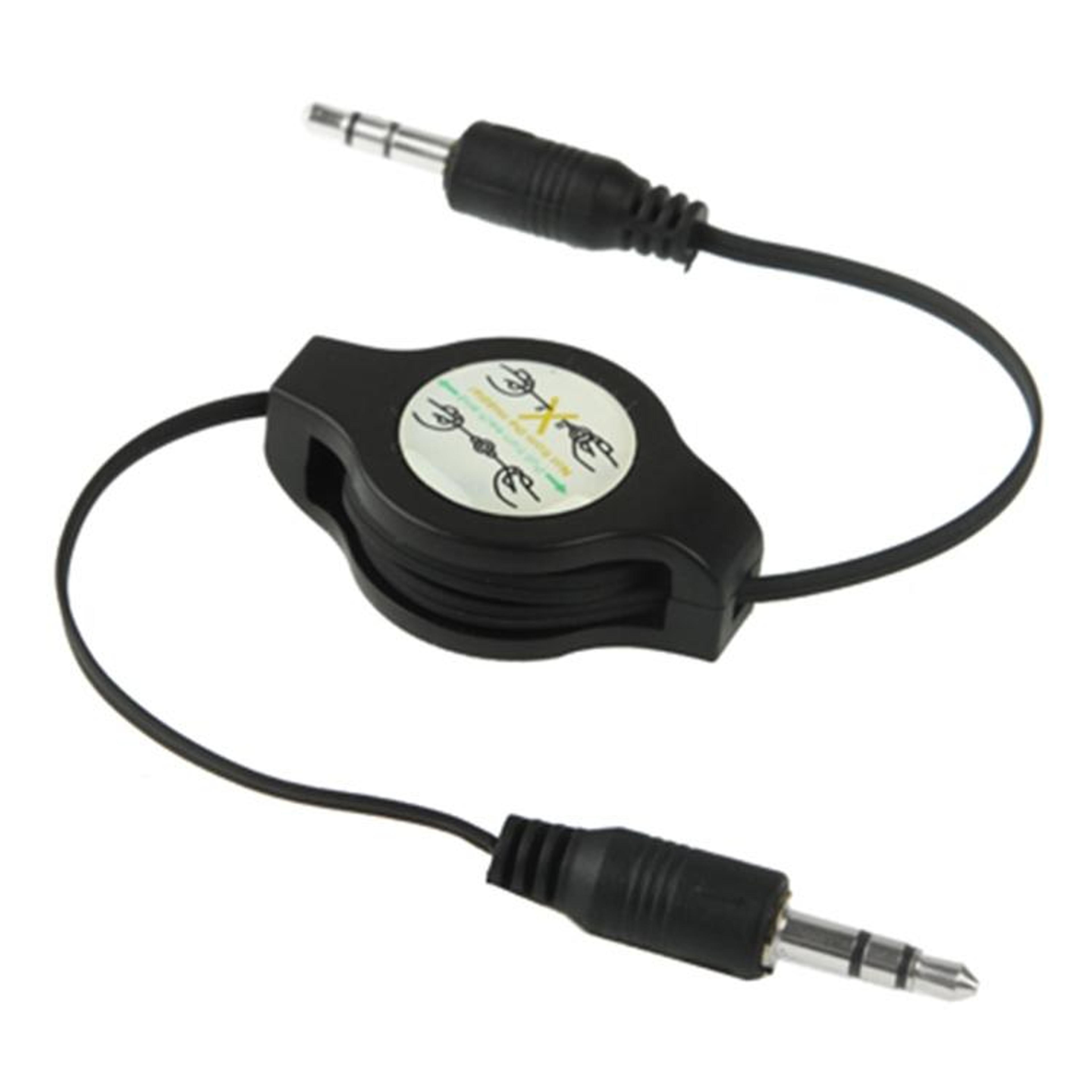 retractable aux cable 3.5mm, 11–80cm tangle-free audio cord for car, home stereo, phones & mp3 players