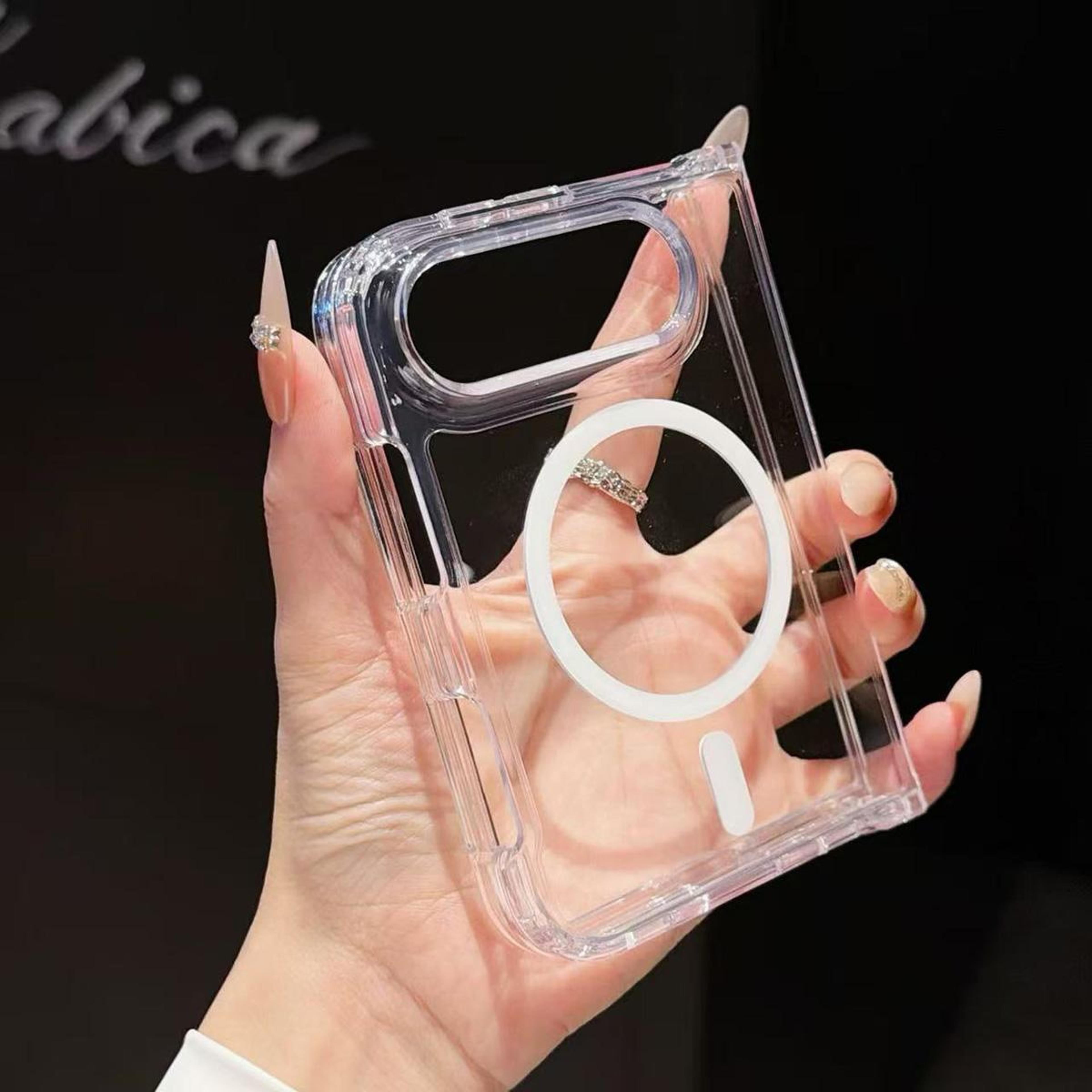 iphone duo clear acrylic magnetic phone case with wireless charging support