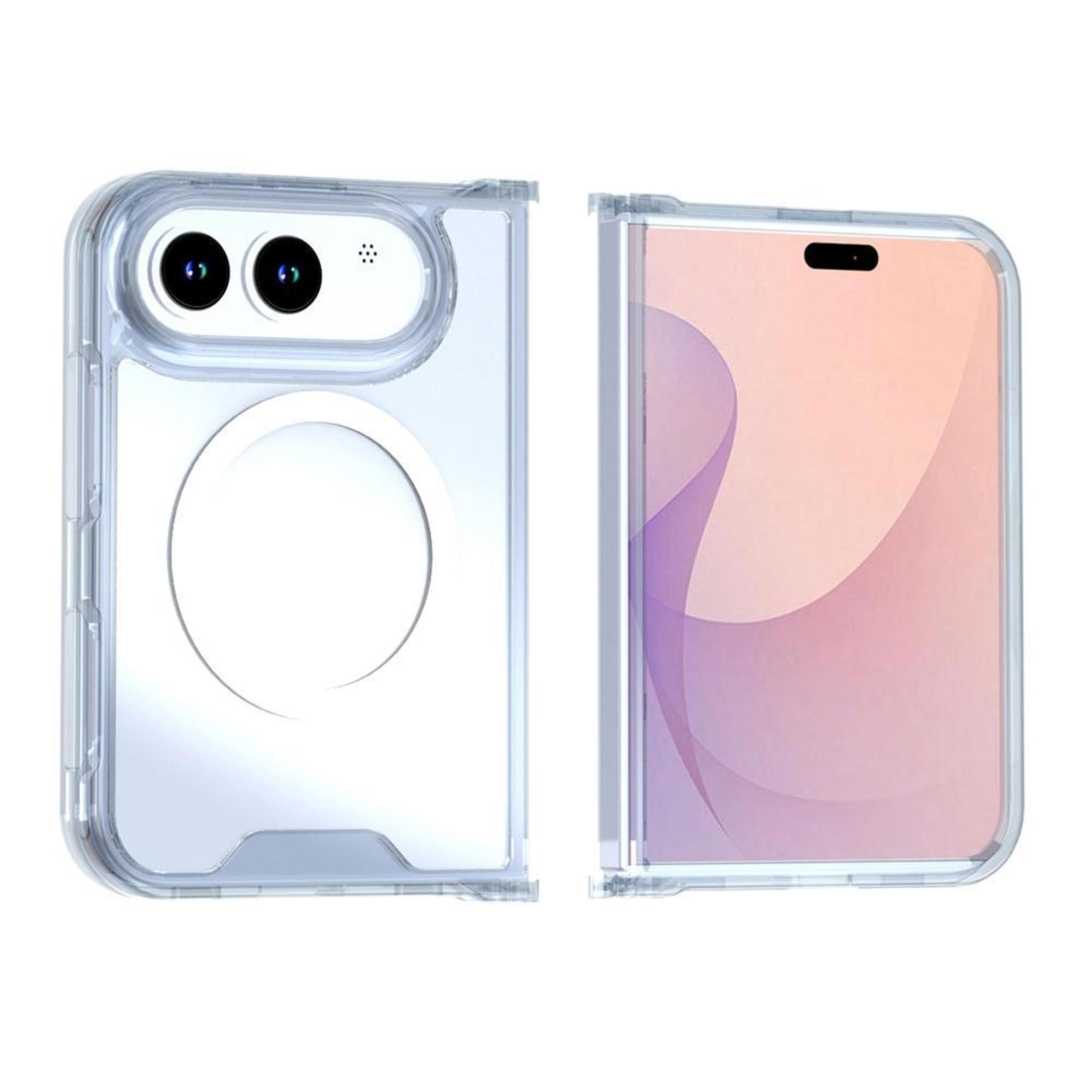 iphone duo magnetic phone case clear acrylic protective cover for magnetic charging