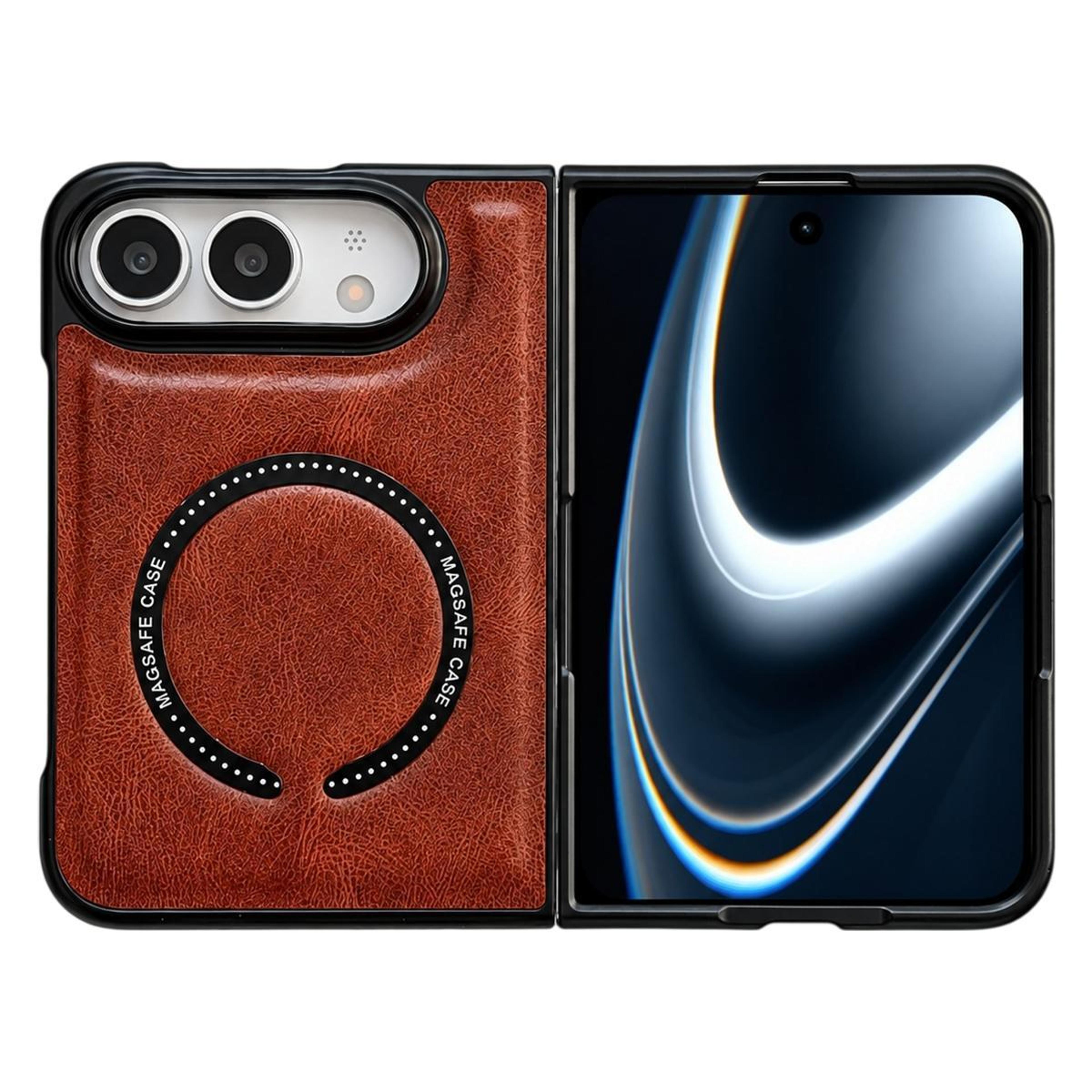 crazy horse magsafe iphone duo case with magnetic pu leather wireless charging protection