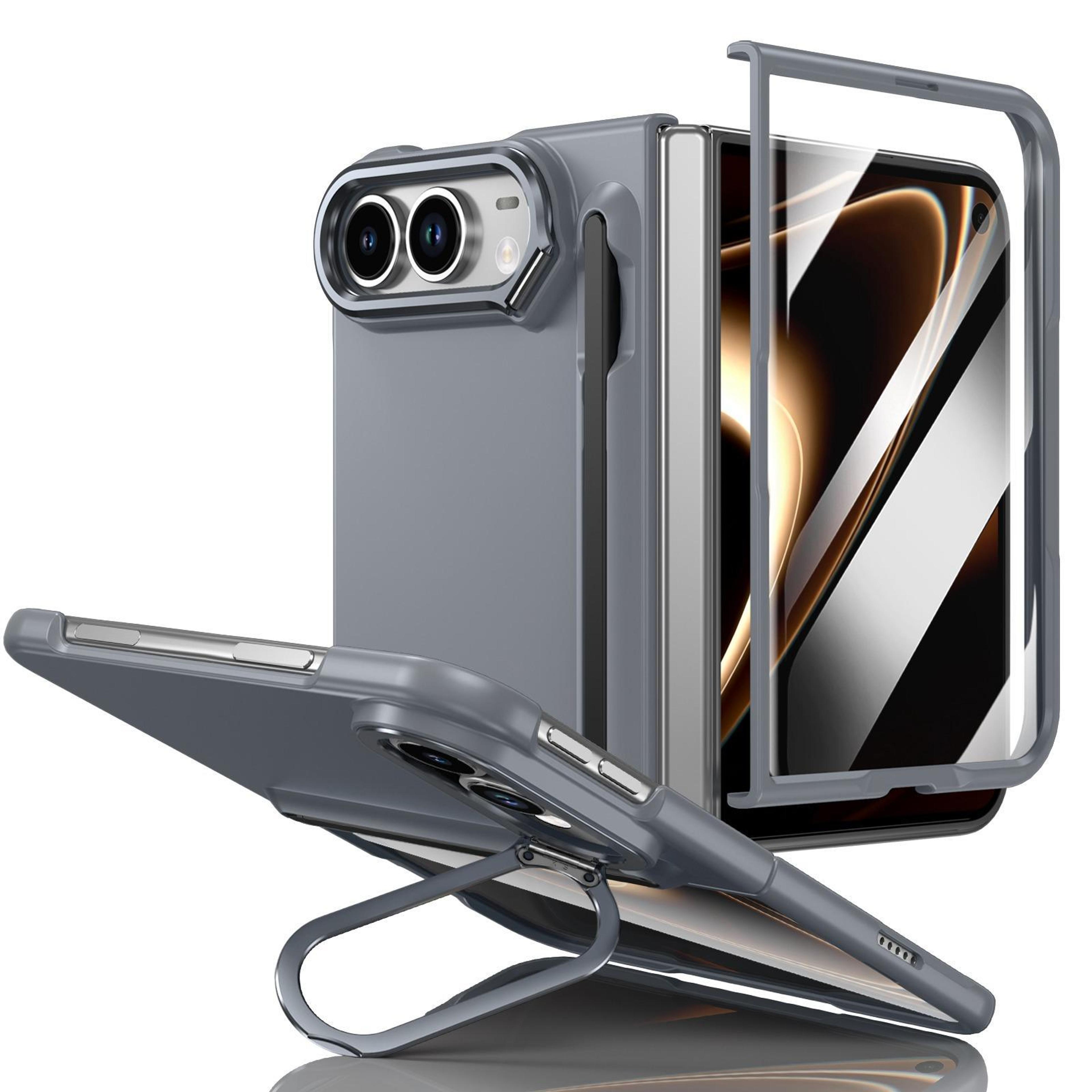 iphone duo shockproof case with screen protector, 180° stand & stylus holder