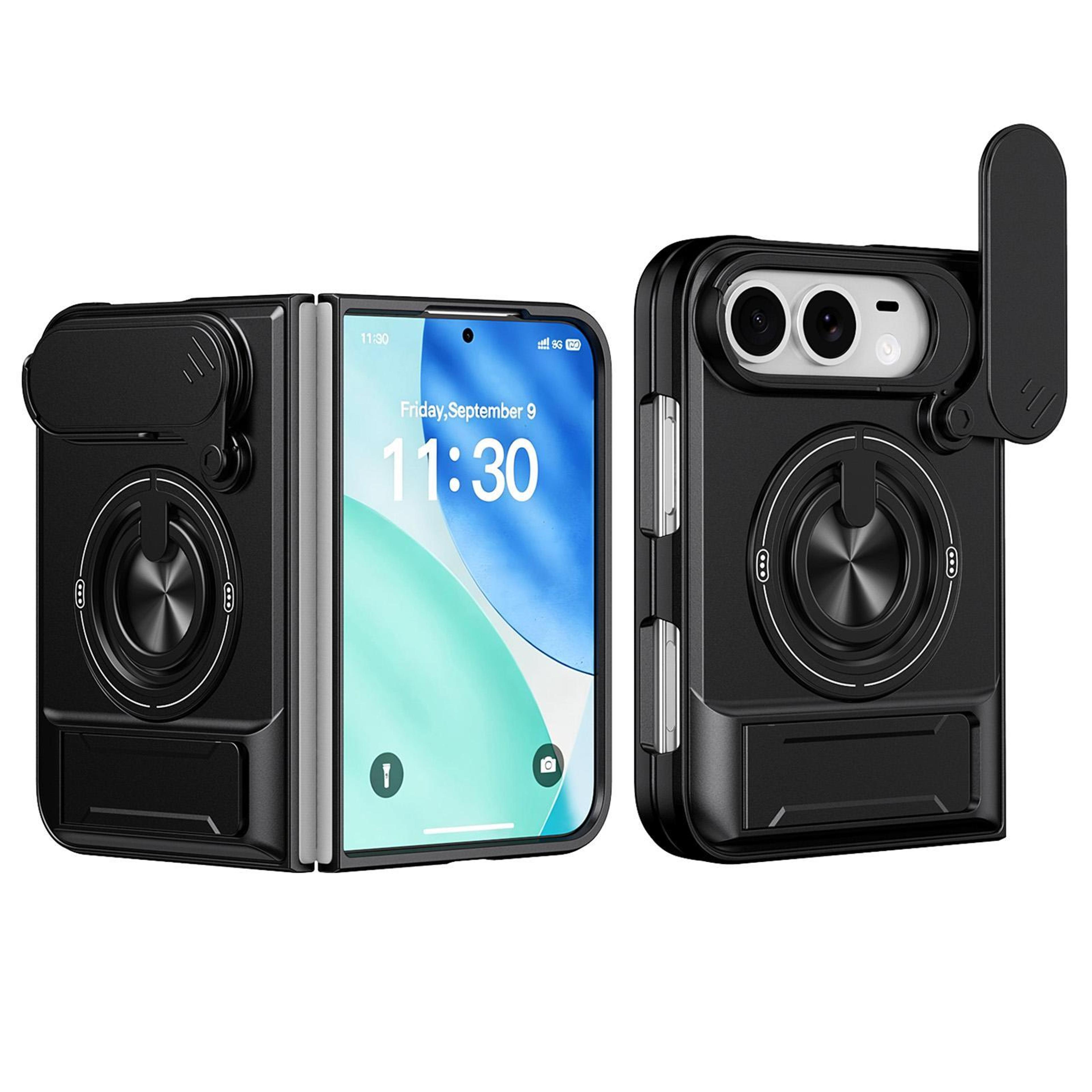 iphone duo magnetic shockproof case with sliding camera cover and stand