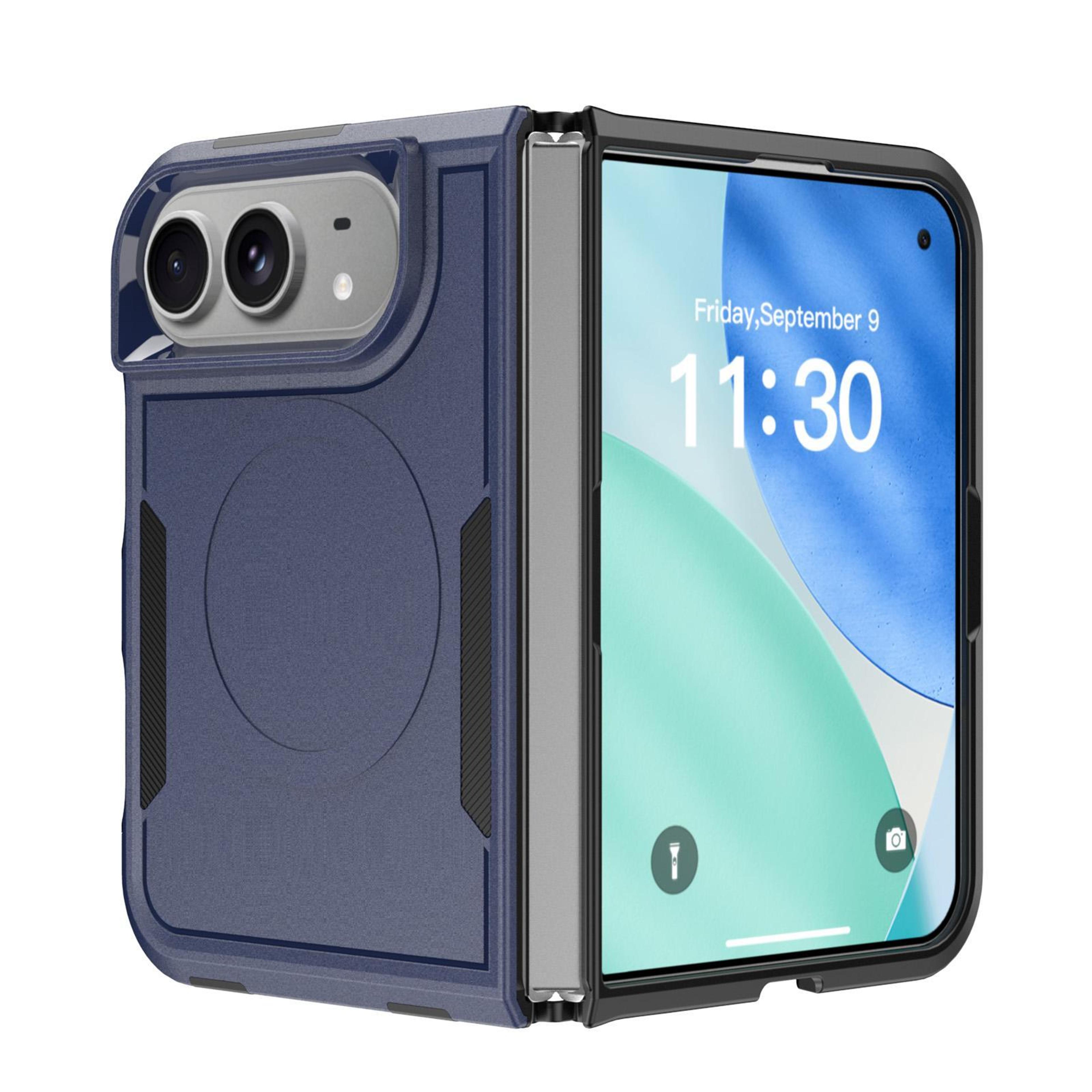 iphone duo shockproof magnetic tpu pc protective phone case blue