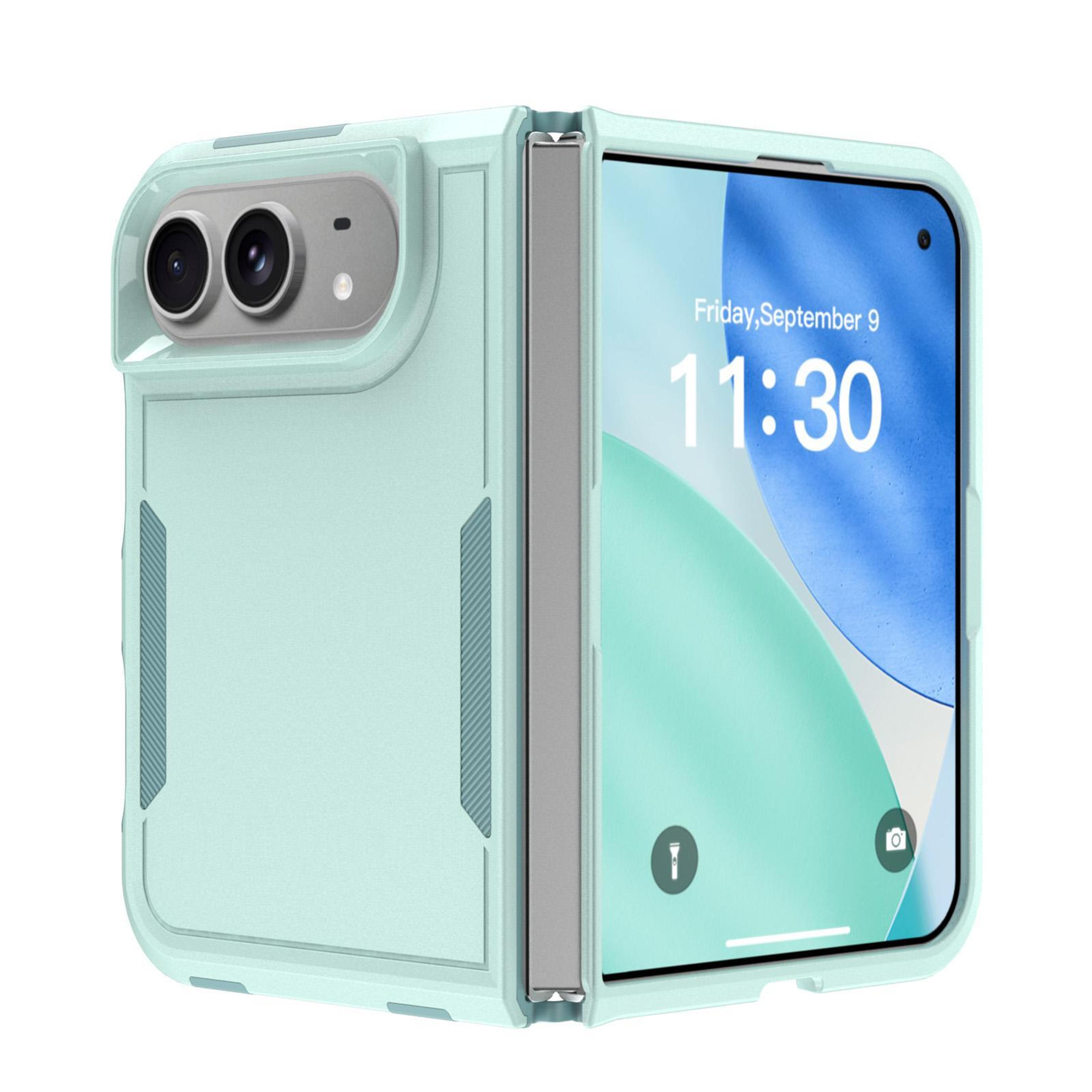 iphone duo light green pc tpu phone case with 2-in-1 protective design