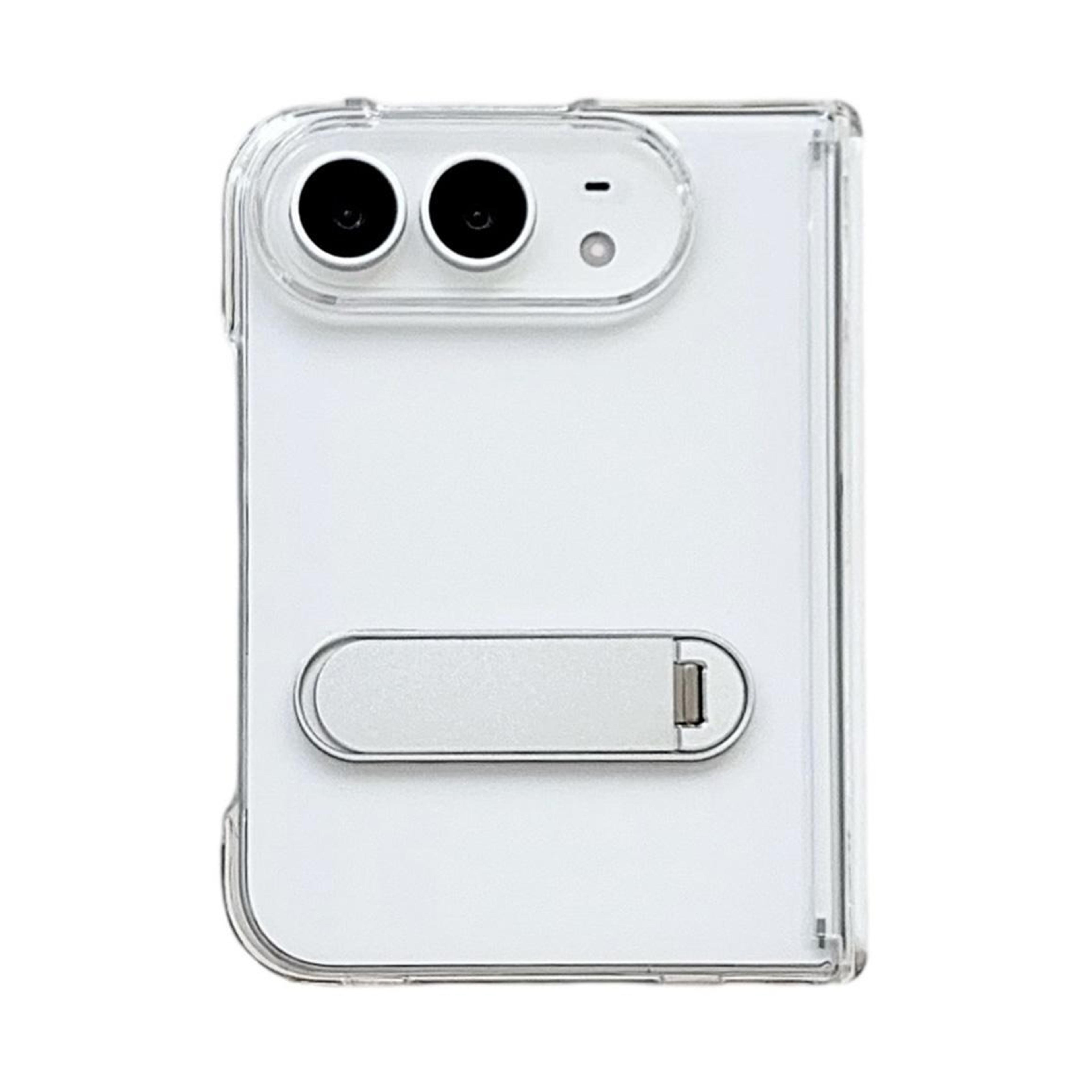 iphone duo clear shockproof foldable phone case with stand and hinge protection