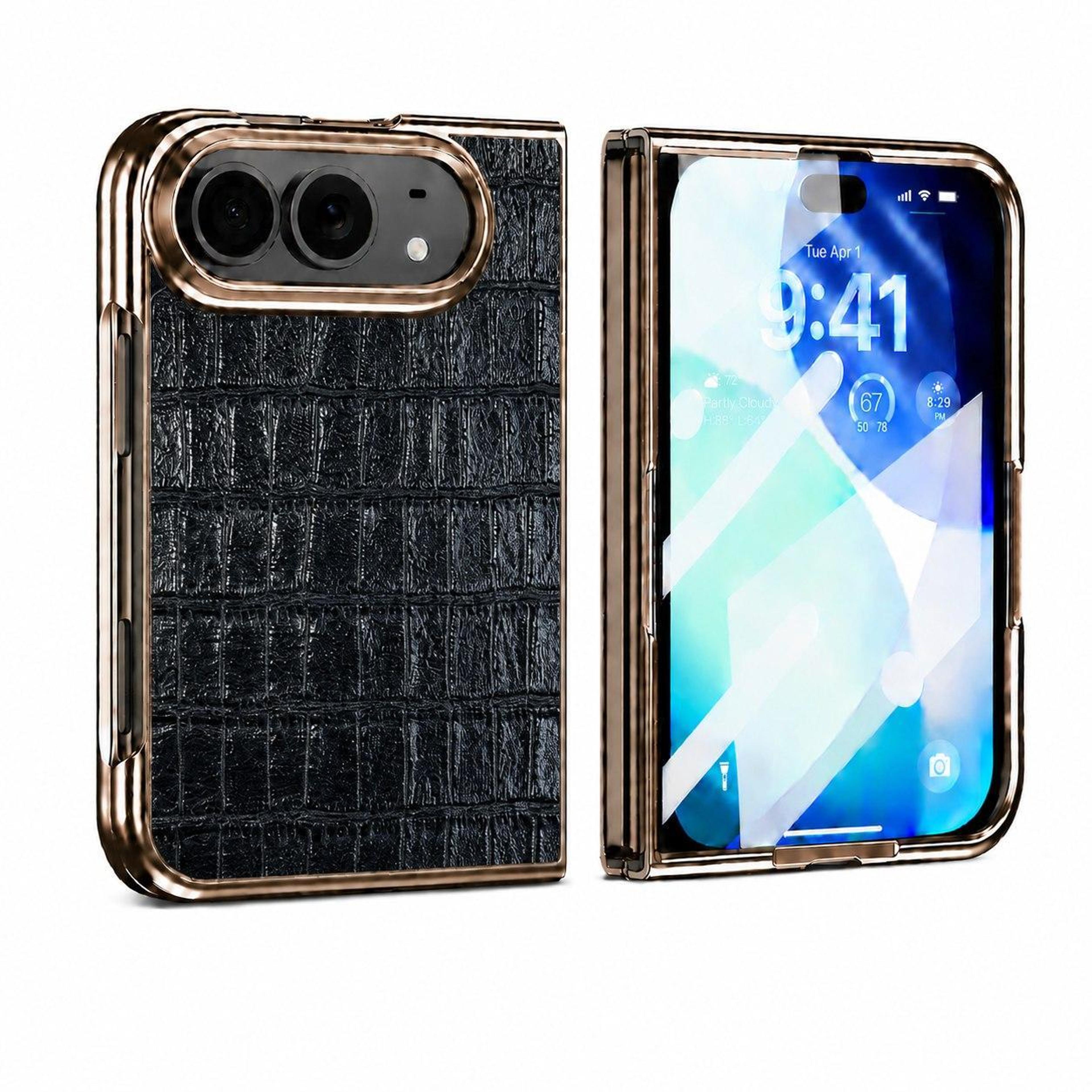 iphone duo crocodile texture full coverage case with integrated screen protector