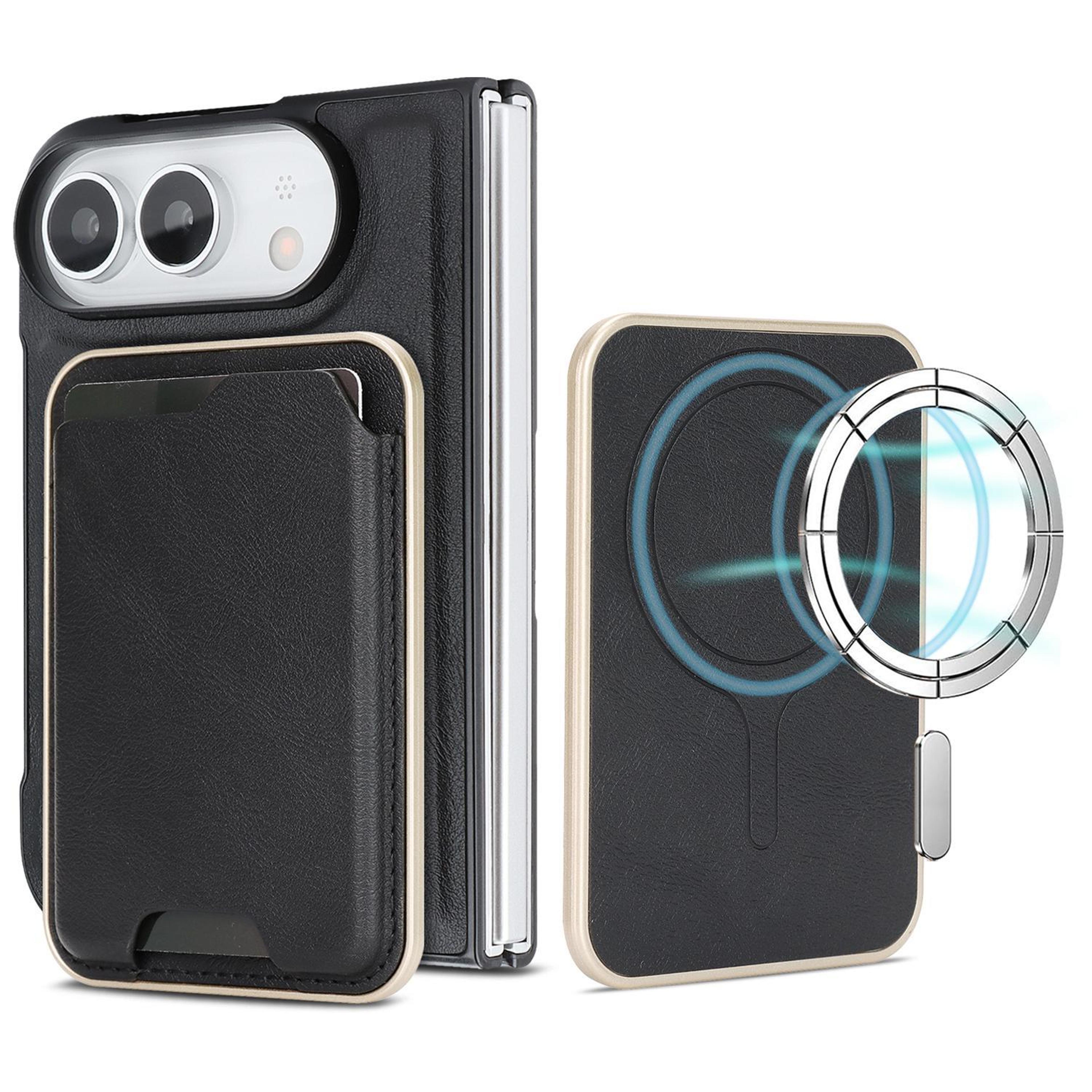kalebol iphone duo magsafe wallet case with n52 magnetic 3-card holder