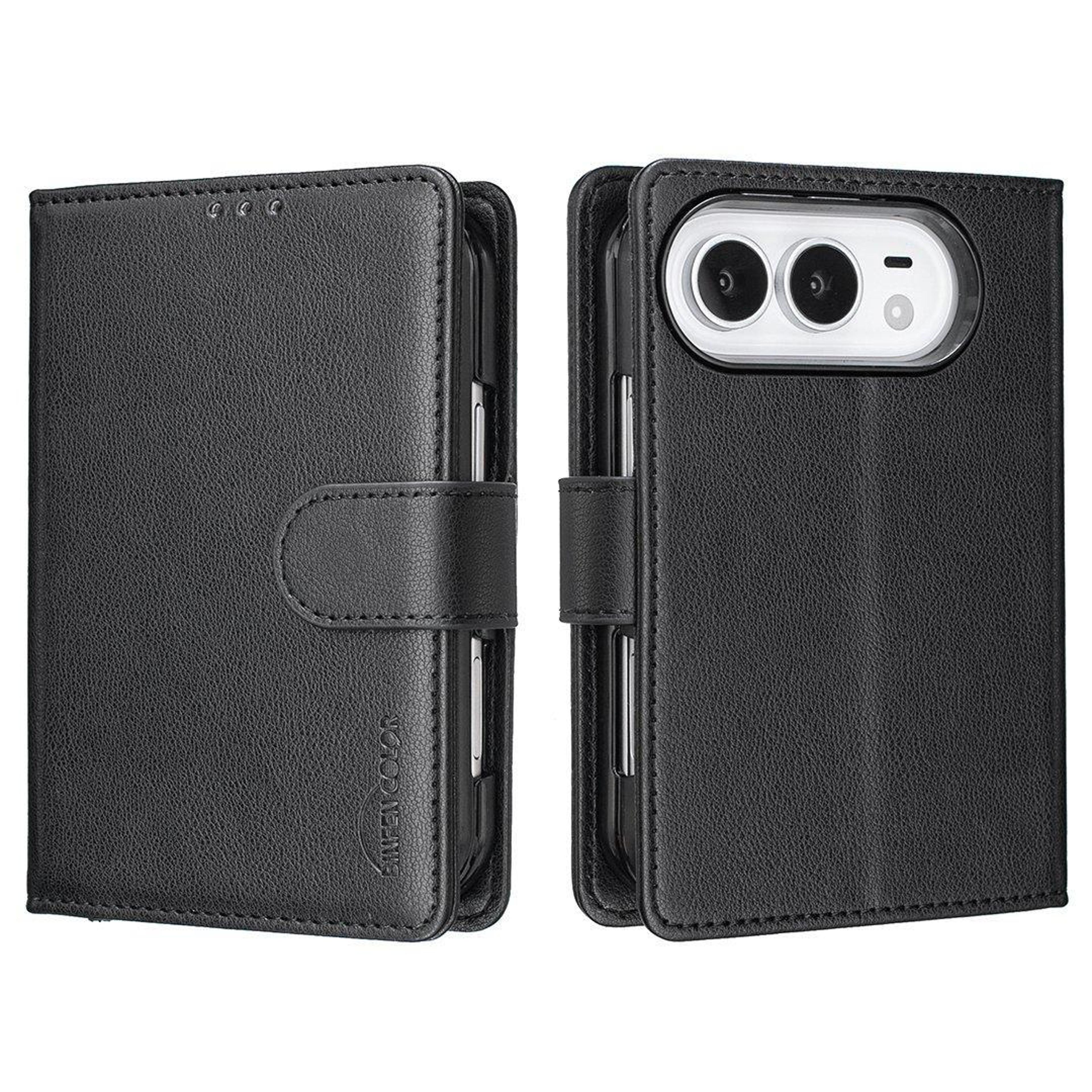 iphone duo rfid blocking leather wallet case with card holder and kickstand