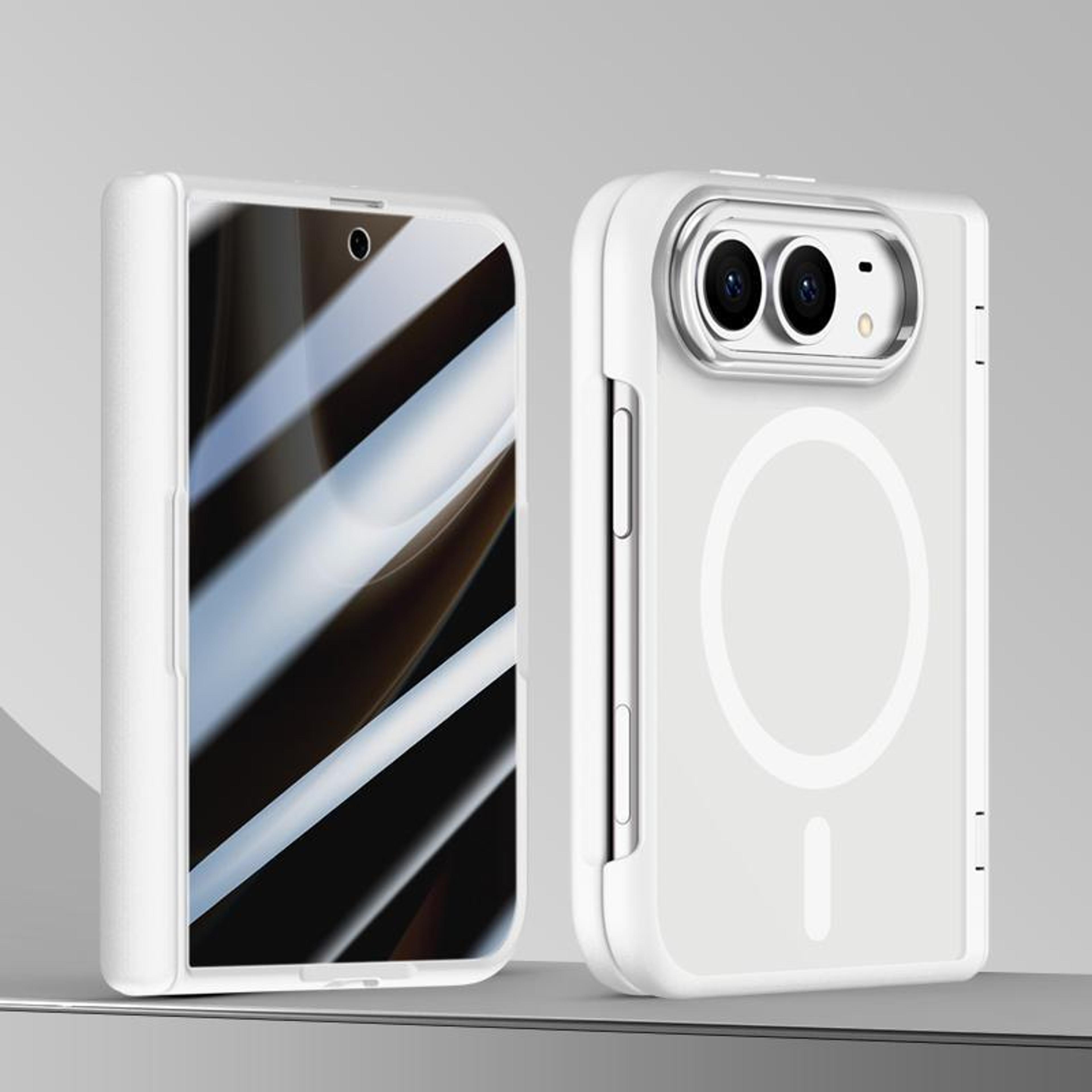 iphone duo case with privacy screen protector, magnetic charging and matte frosted back